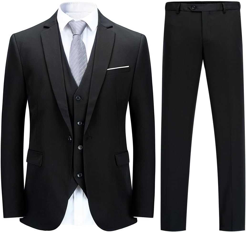 Costume homme 3 pièces slim fit YOUTHUP : blazer, gilet et pantalon