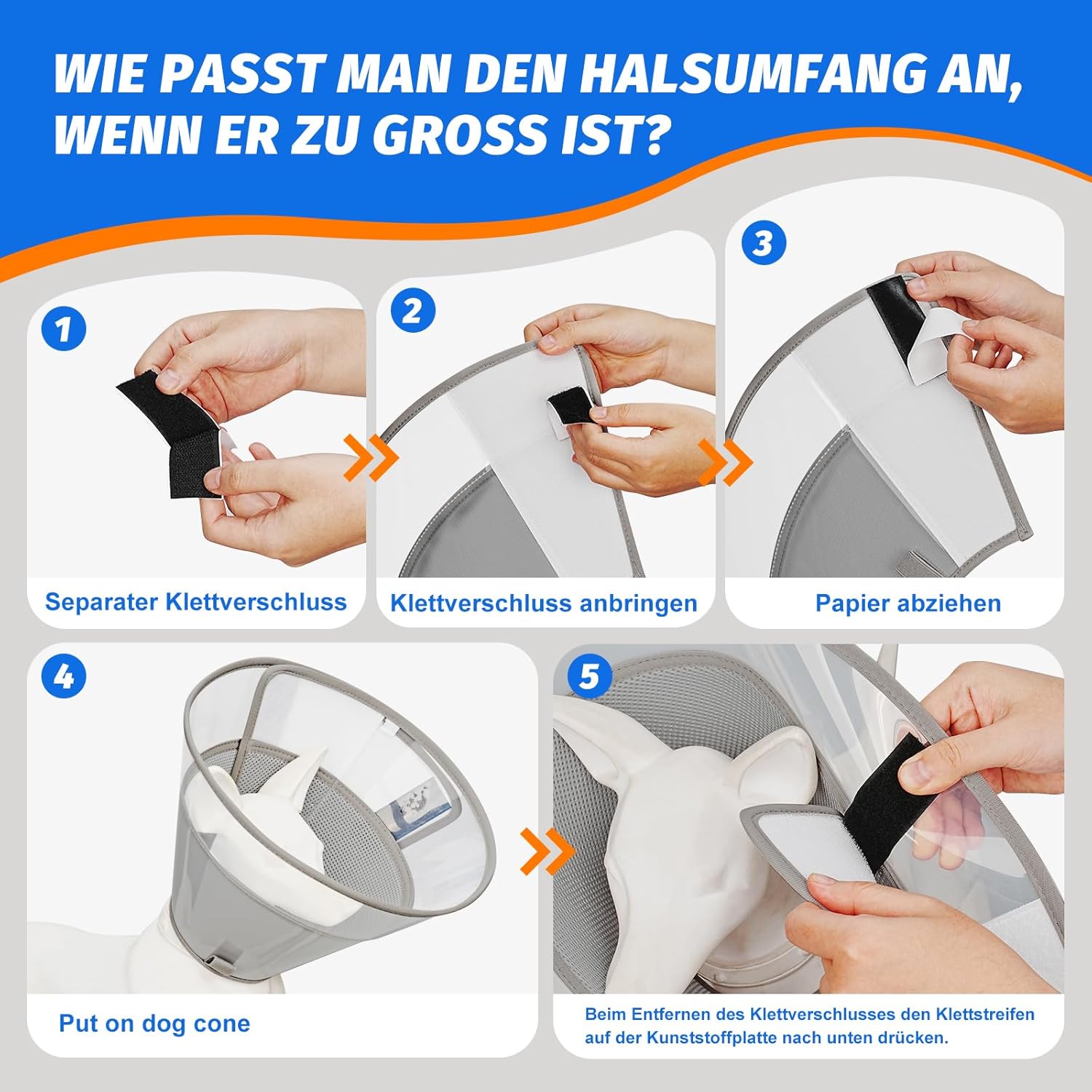 Thumbnail 2 de Supet Halskrause für Hunde (Deep Grey-S) – konische Wundleckschutz-Kegel statt aufblasbarem Donut