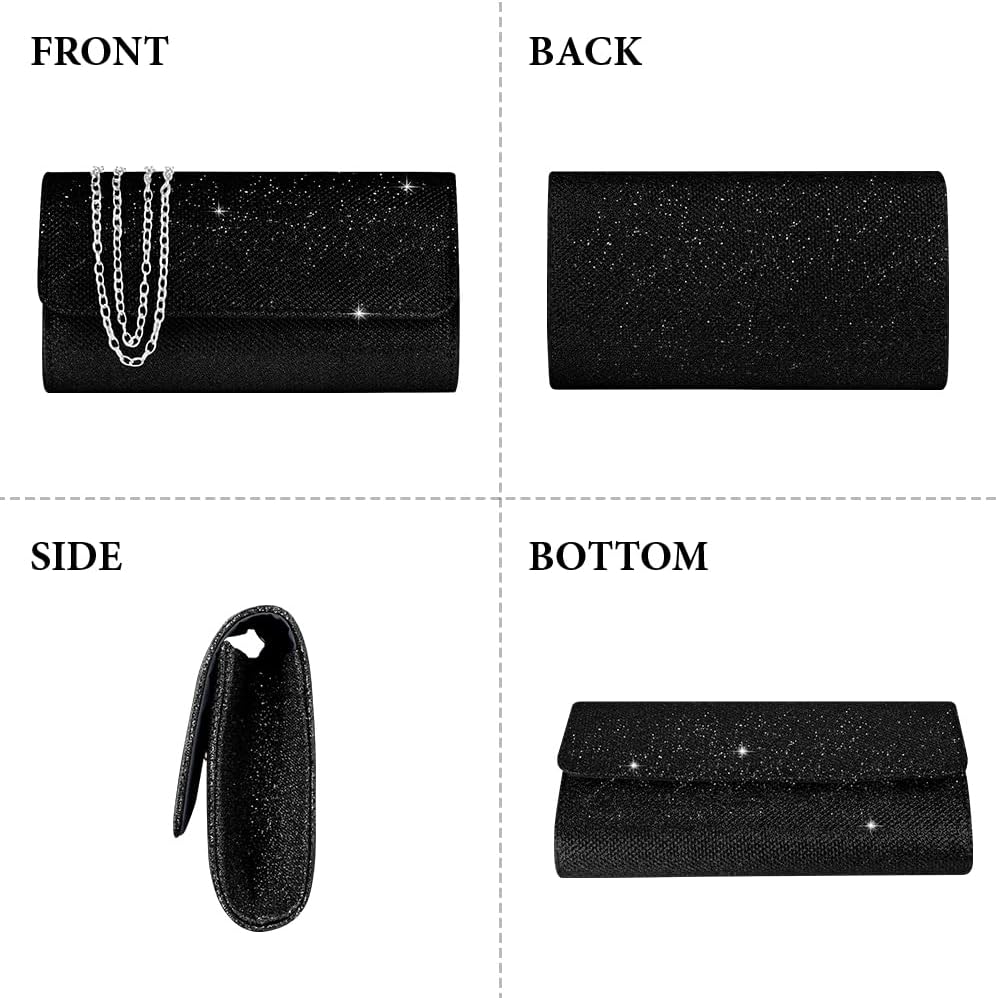 Thumbnail 4 de OSDUE Glitzer Abendtasche – Elegante Envelope mit Kettentasche