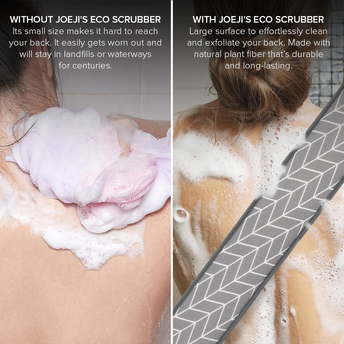 Thumbnail 3 de Joeji's Kitchen Back Scrubber for Shower – eco-friendly plant fibre loofah strap with double-sided exfoliating cleansing