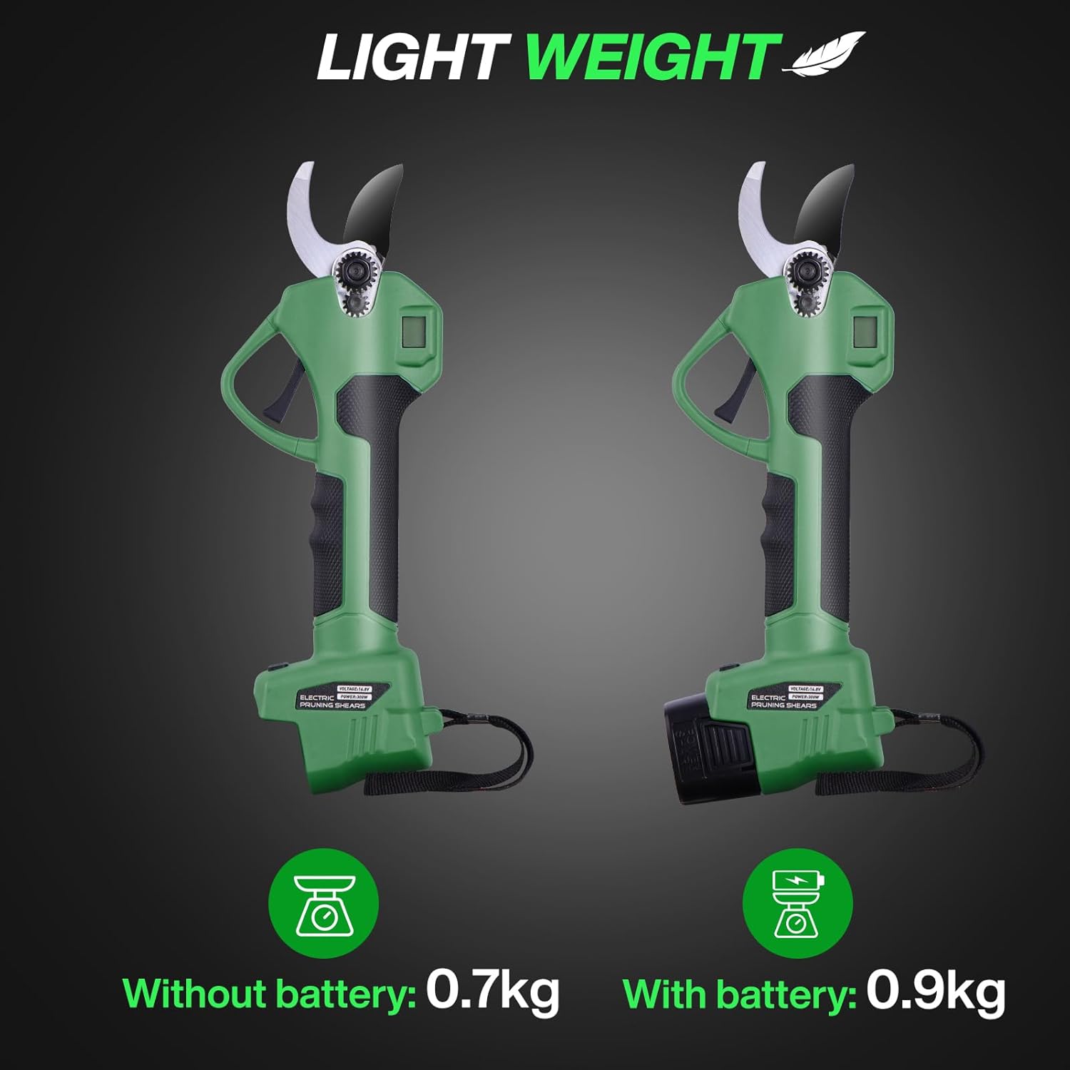 Thumbnail 2 de Forbici Potatura a Batteria con Display LED e 2 Batterie da 2000 mAh – 20–40 mm