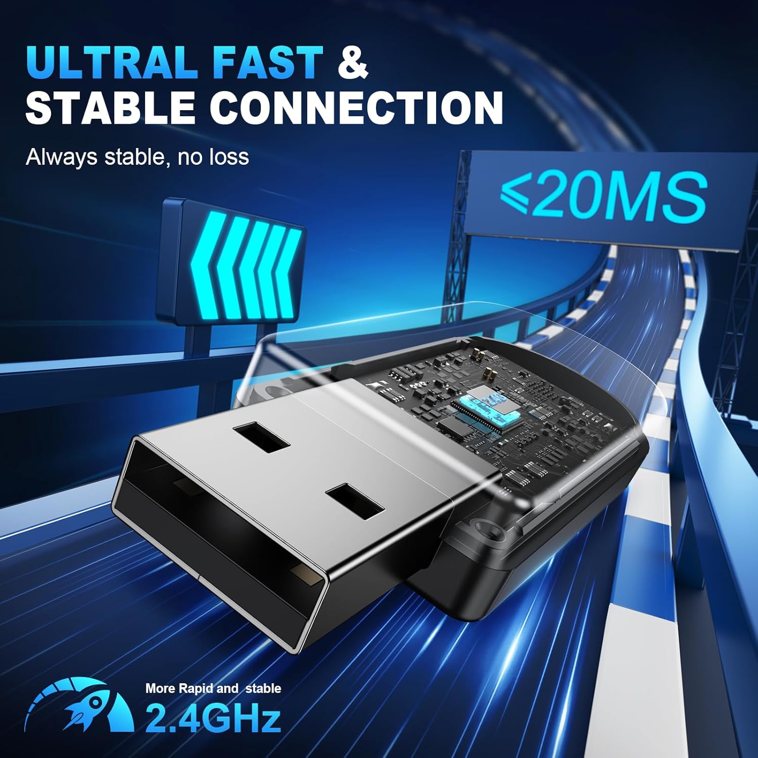 Thumbnail 3 de SKAPENDY 2.4GHz Wireless Gaming Headset (PC, PS5, PS4, Switch & Mac) — Low-Latency Audio, Noise-Canceling Mic, Lunar Black