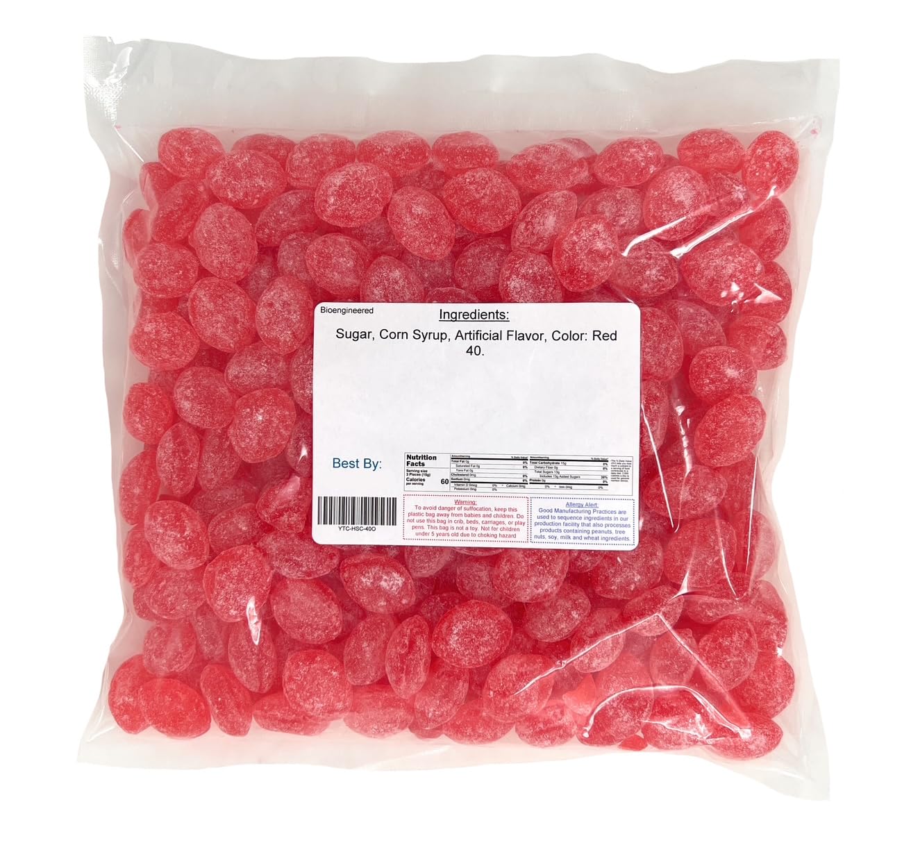 Detalle 1 de YANKEETRADERS Cinnamon Hard Sanded Candy Drops, 40 Oz Bulk Bag