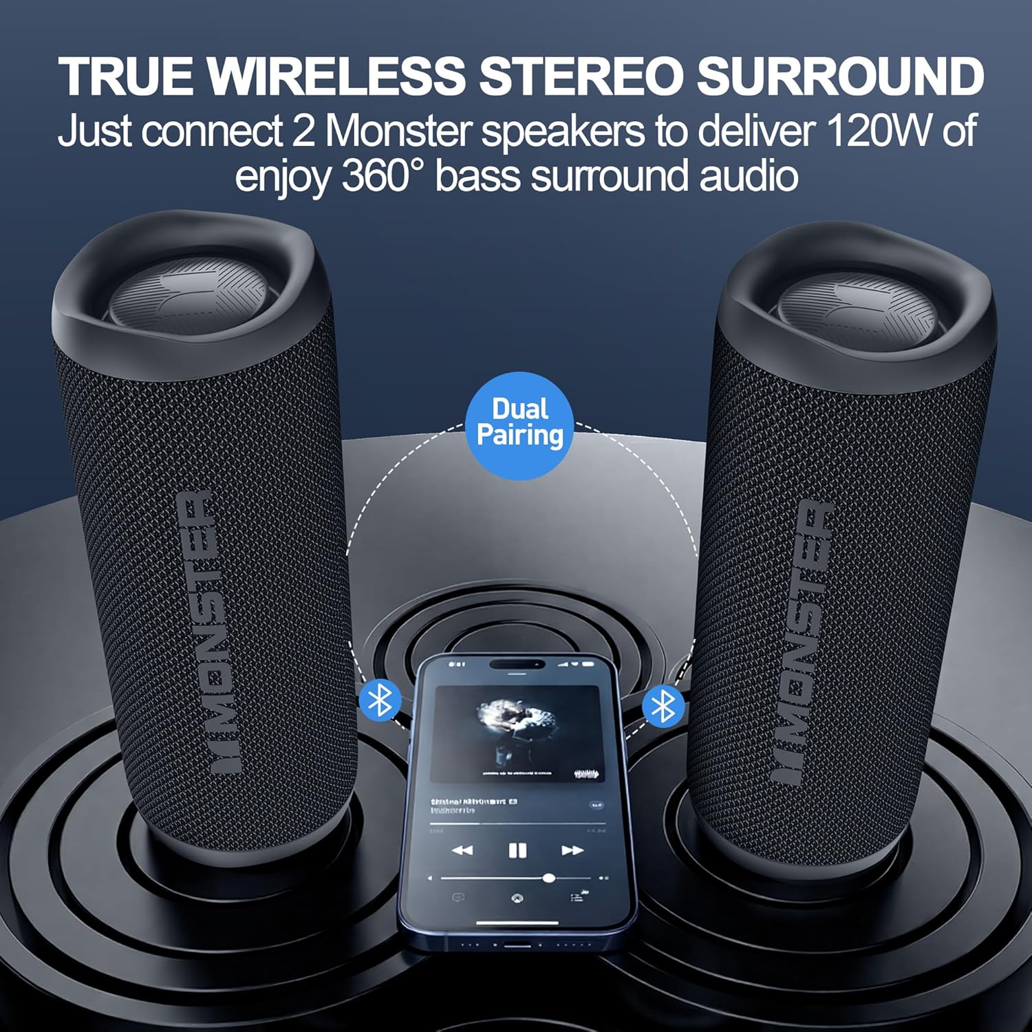 Thumbnail 2 de Monster S620 60W Bluetooth Speaker (IPX8) with Dual Pairing, Bluetooth 5.4, and Built-In Mic