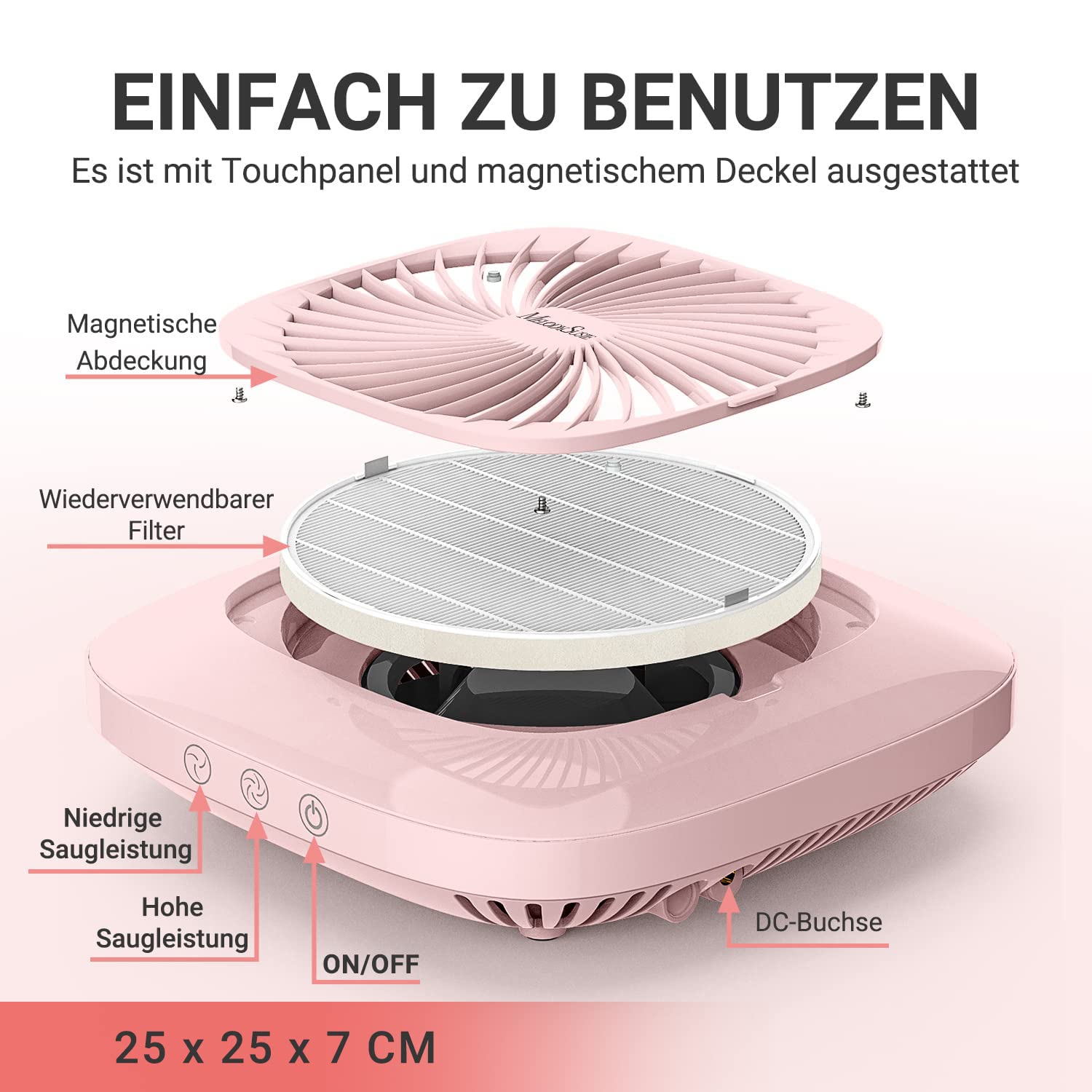 Thumbnail 3 de MelodySusie Nagelstaubsauger mit Filter DR-3011 – leise, leistungsstark und kompakt für Nagelstudiо & Zuhause