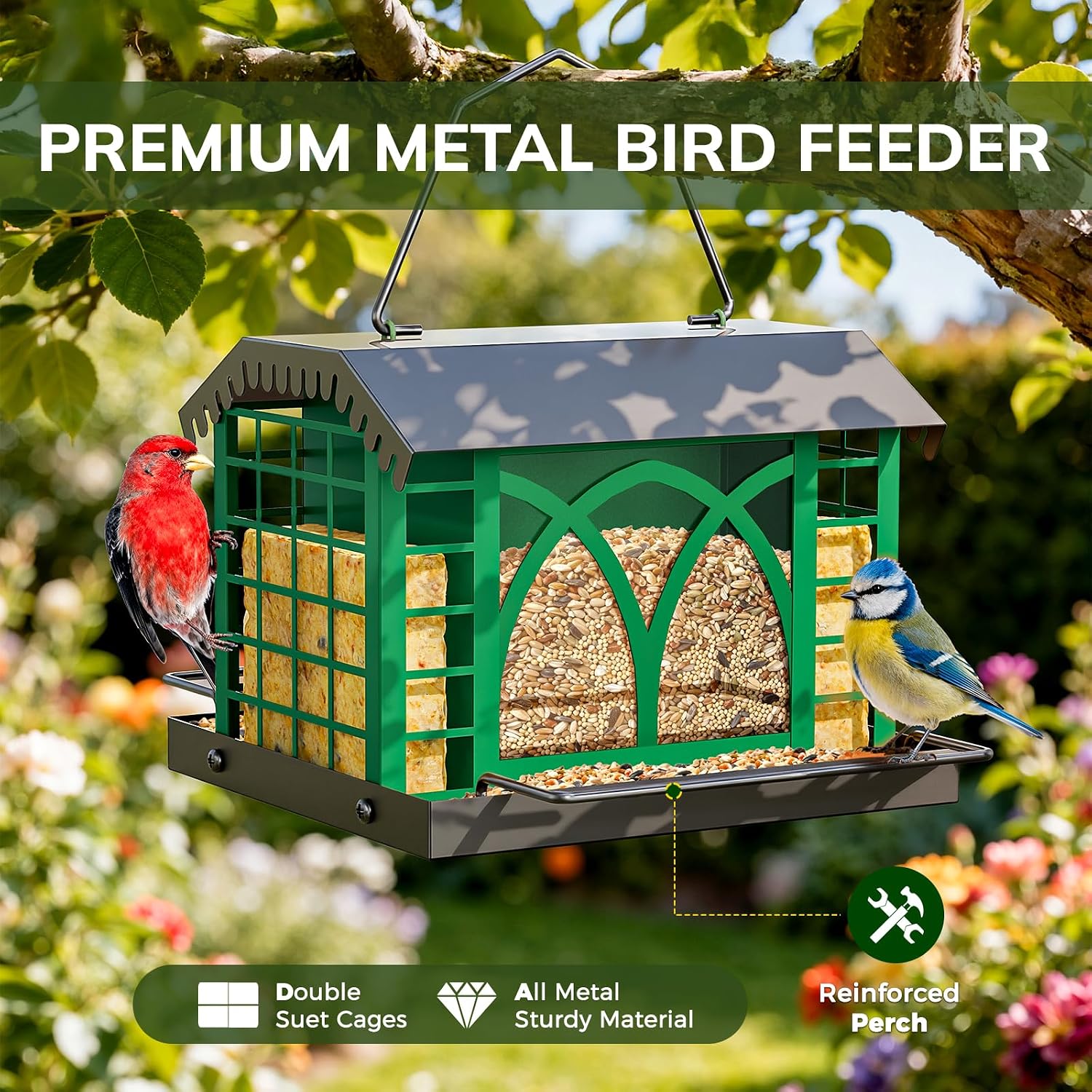 Thumbnail 6 de Metal Bird Feeder, 3.5 lb Capacity