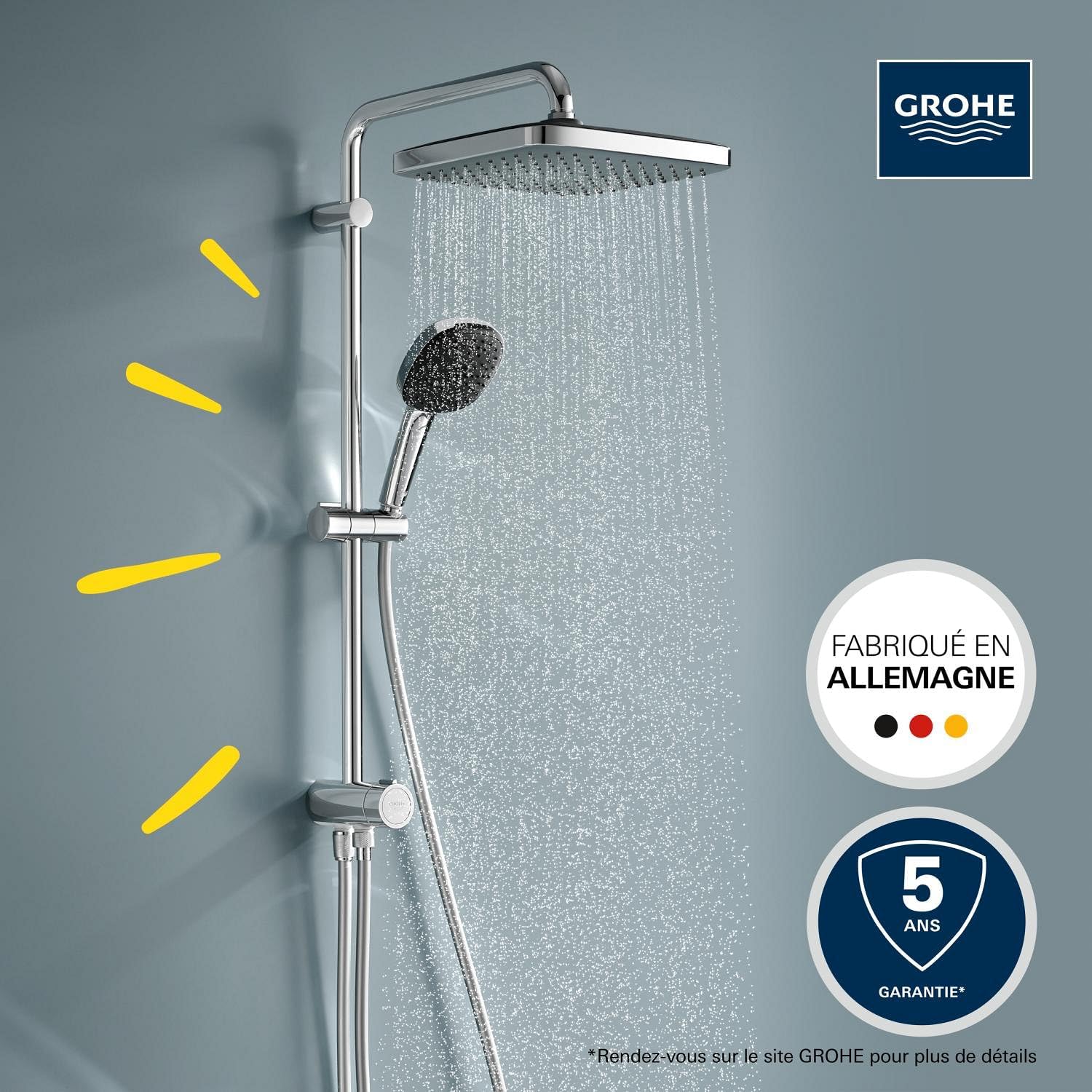 Thumbnail 2 de Grohe Vitalio Comfort 250 : Colonne de Douche avec Inverseur et Douchette 110 – Chrome (26698001)