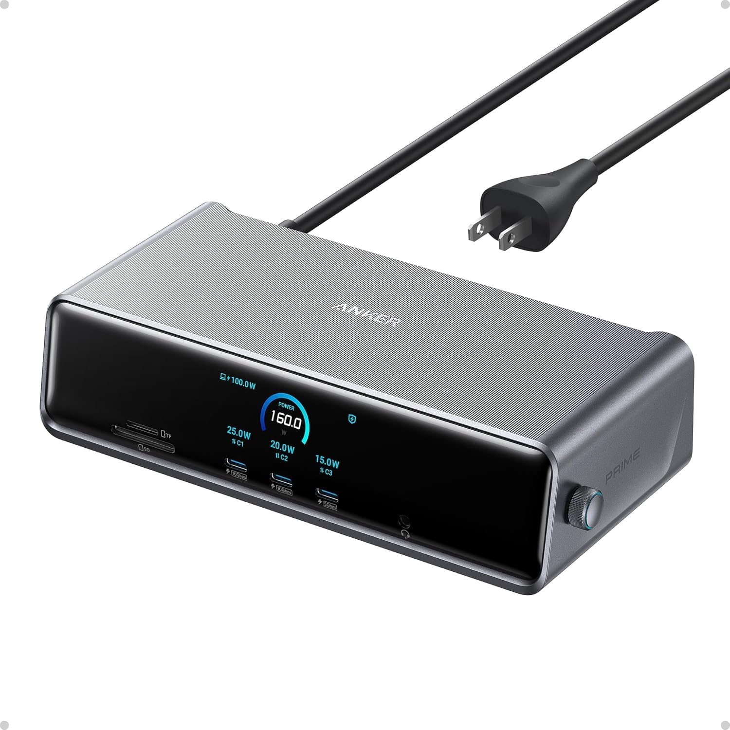 Detalle de Anker Prime Docking Station DL7400, 14-in-1 Triple Display Dock, 140W