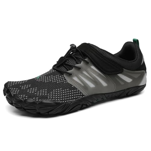 Detalle de SAGUARO Zapatillas Barefoot para Hombre y Mujer – Minimalistas Cinco Dedos, Transpirables y Antideslizantes, Gr.42 (Negro Profundo)