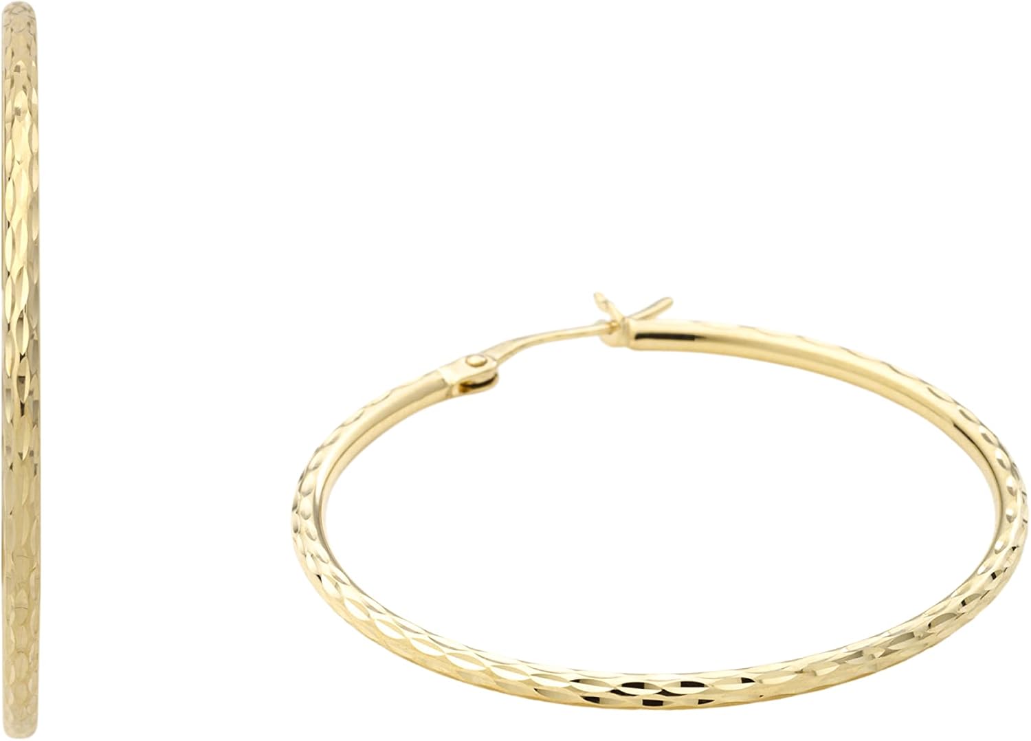 Detalle 2 de Amor Creolen Damen Ohrschmuck in Geschenkbox – 375er Echtgold, hypoallergen, zeitloses Design