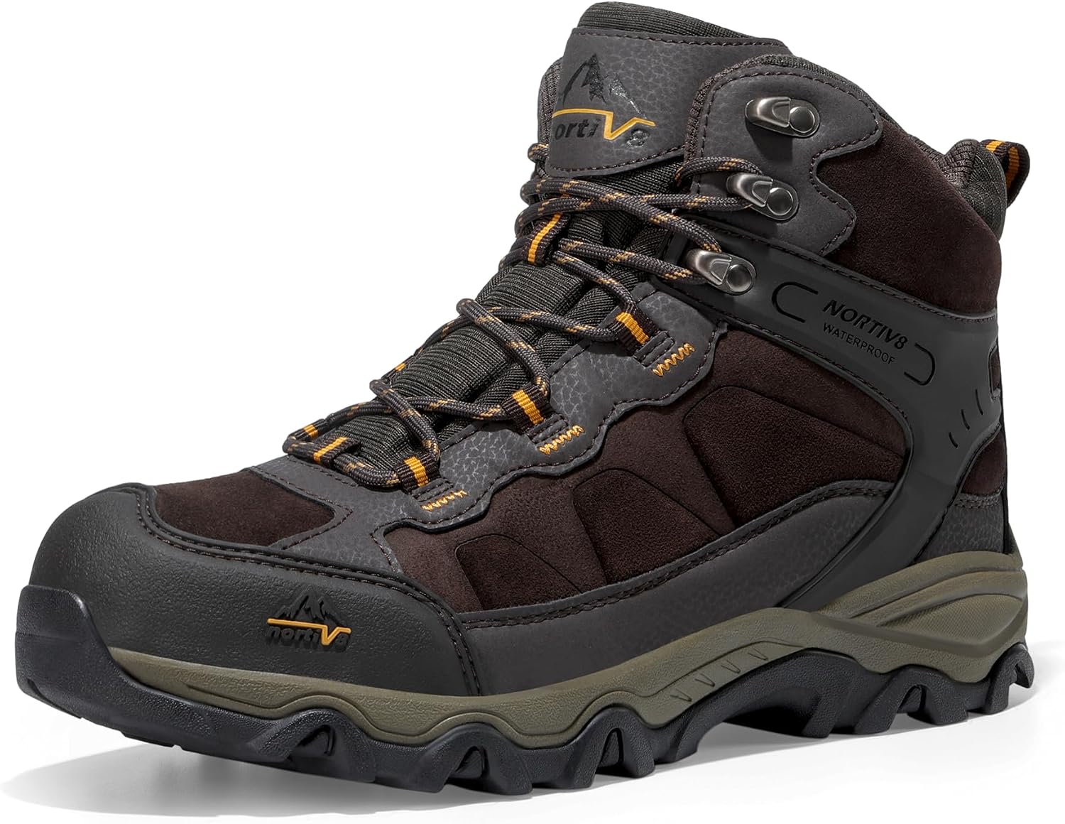 Detalle de NORTIV 8 Men’s Waterproof Mid Hiking Boots, Paladin Outdoor Trekking Shoes