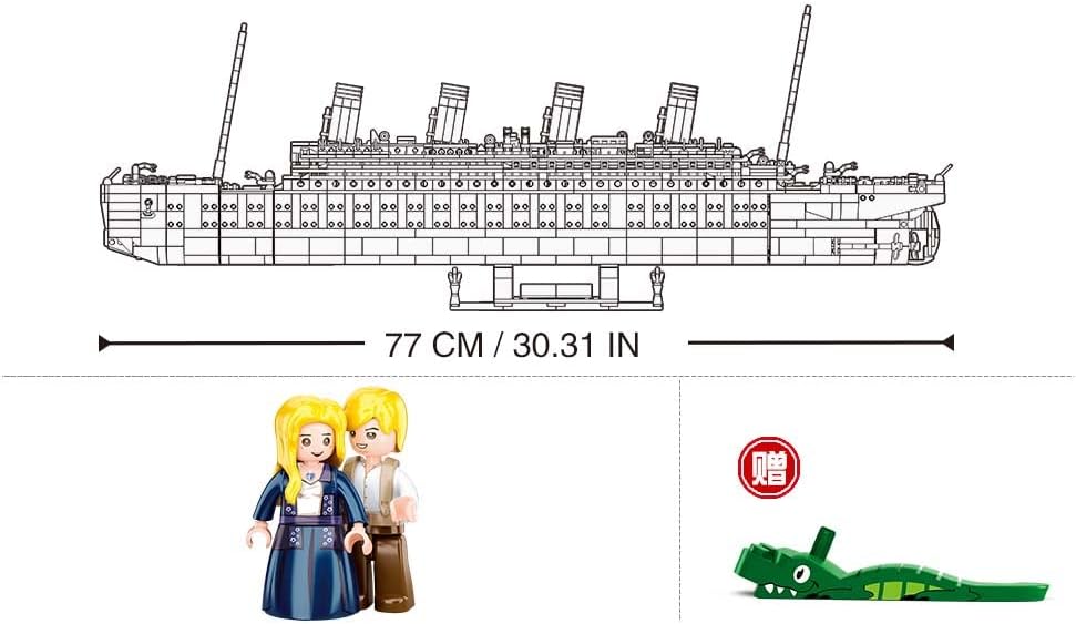 Detalle 2 de Sluban M38-B1122 Titanic 1:350 – zestaw klocków z kolorową instrukcją