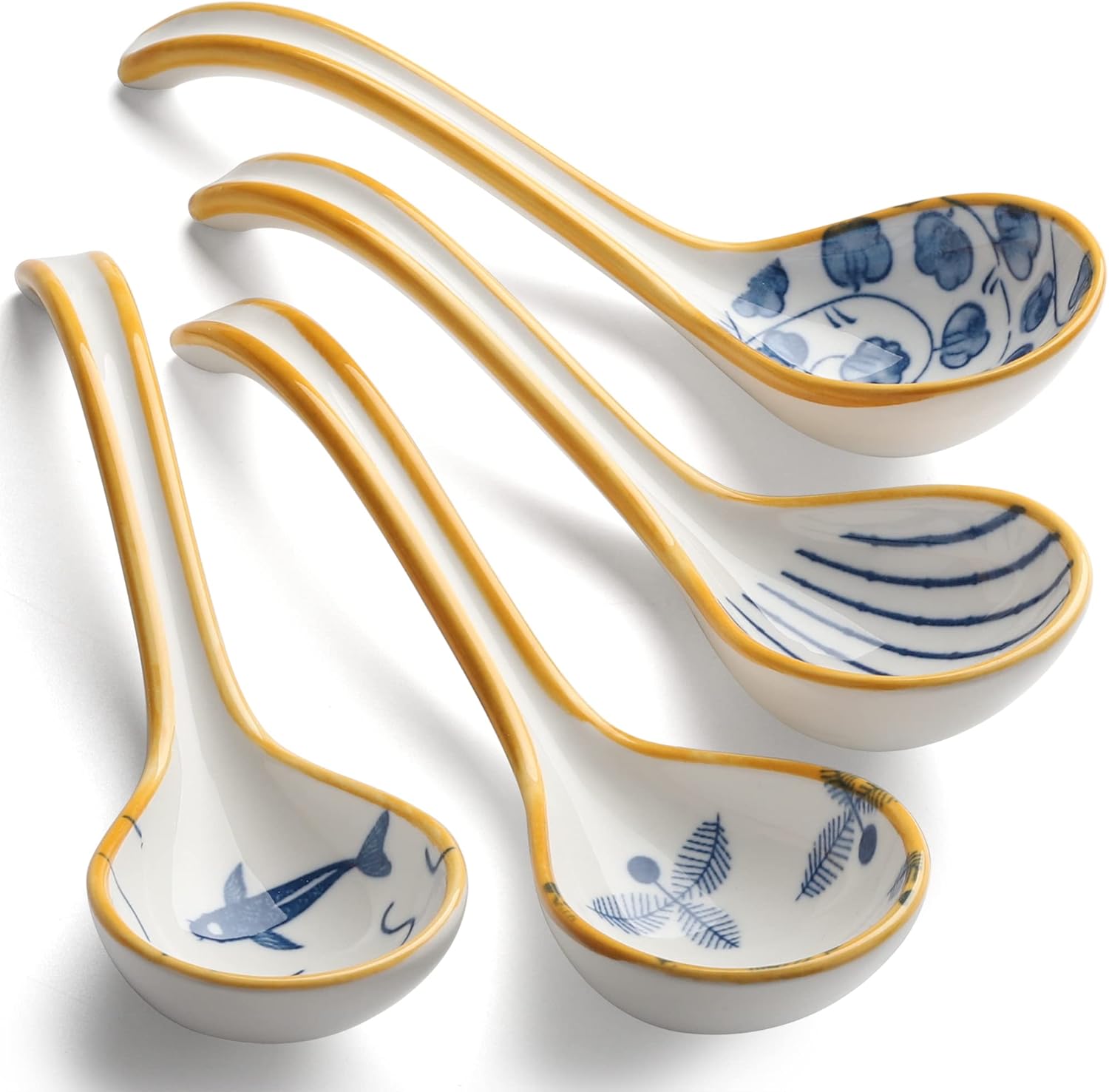 Ceramic Soup Spoon Set of 4 Porcelain
