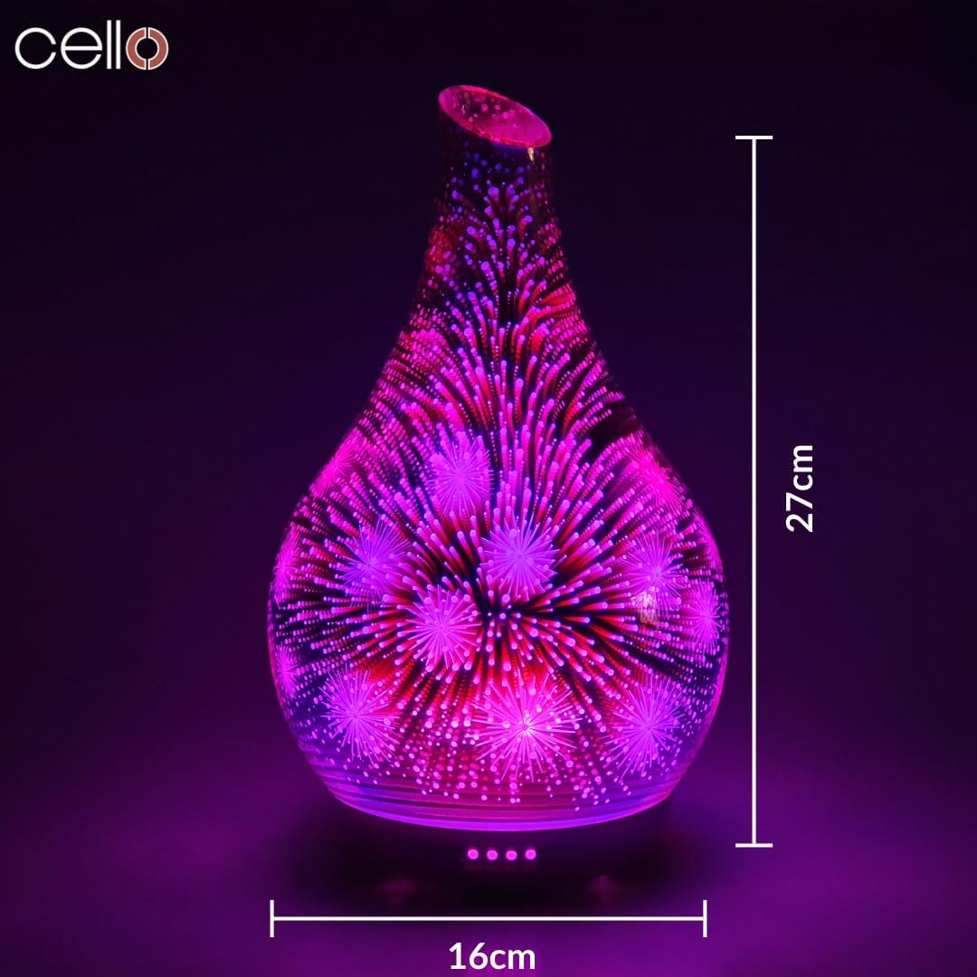 Thumbnail 4 de Cello 3D Firework Ultrasonic Diffuser – oil diffuser, humidifier-style mist and LED lamp