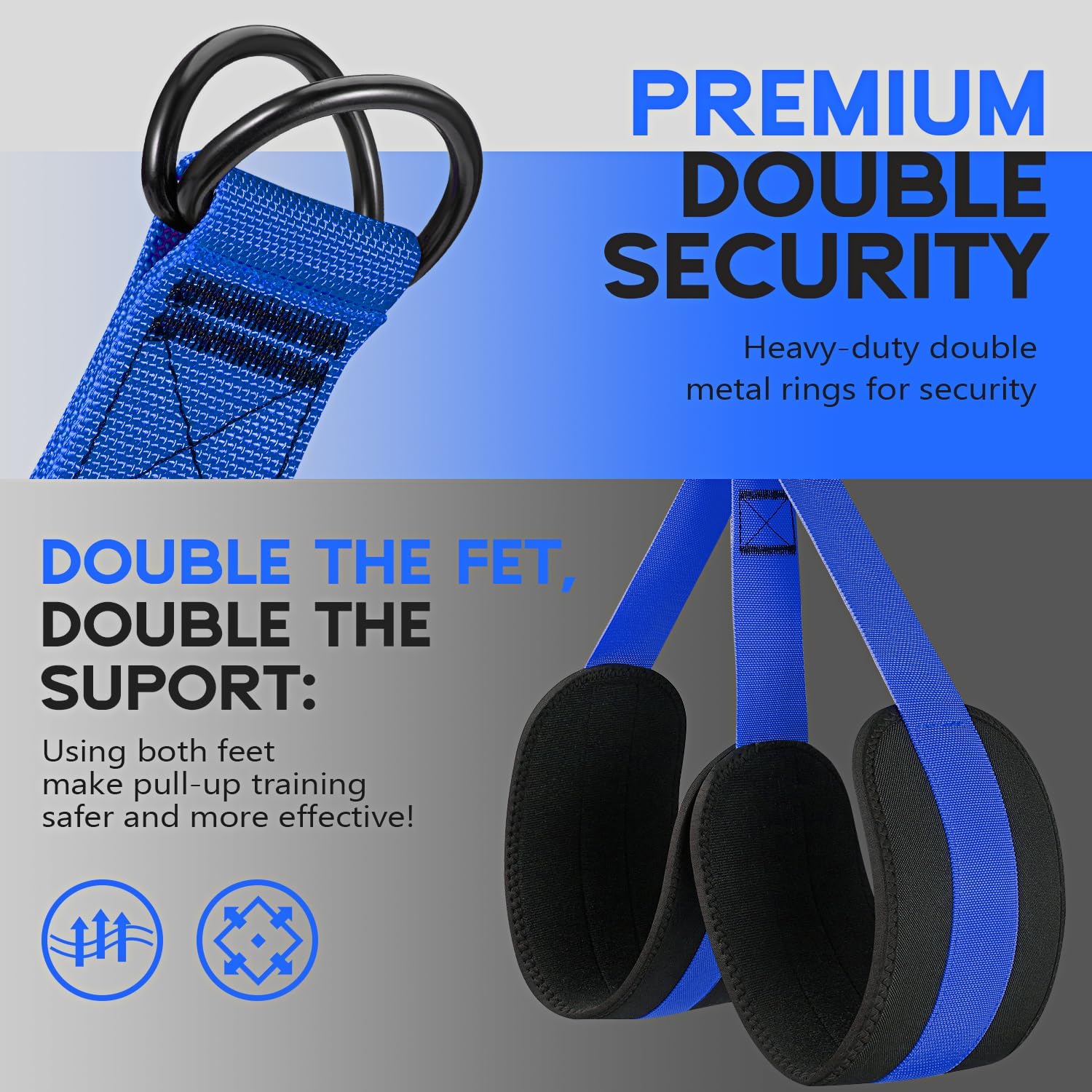 Detalle de HOXWC Pull Up Assistance Bands, Adjustable 3-Level Nylon Pull-Up Set