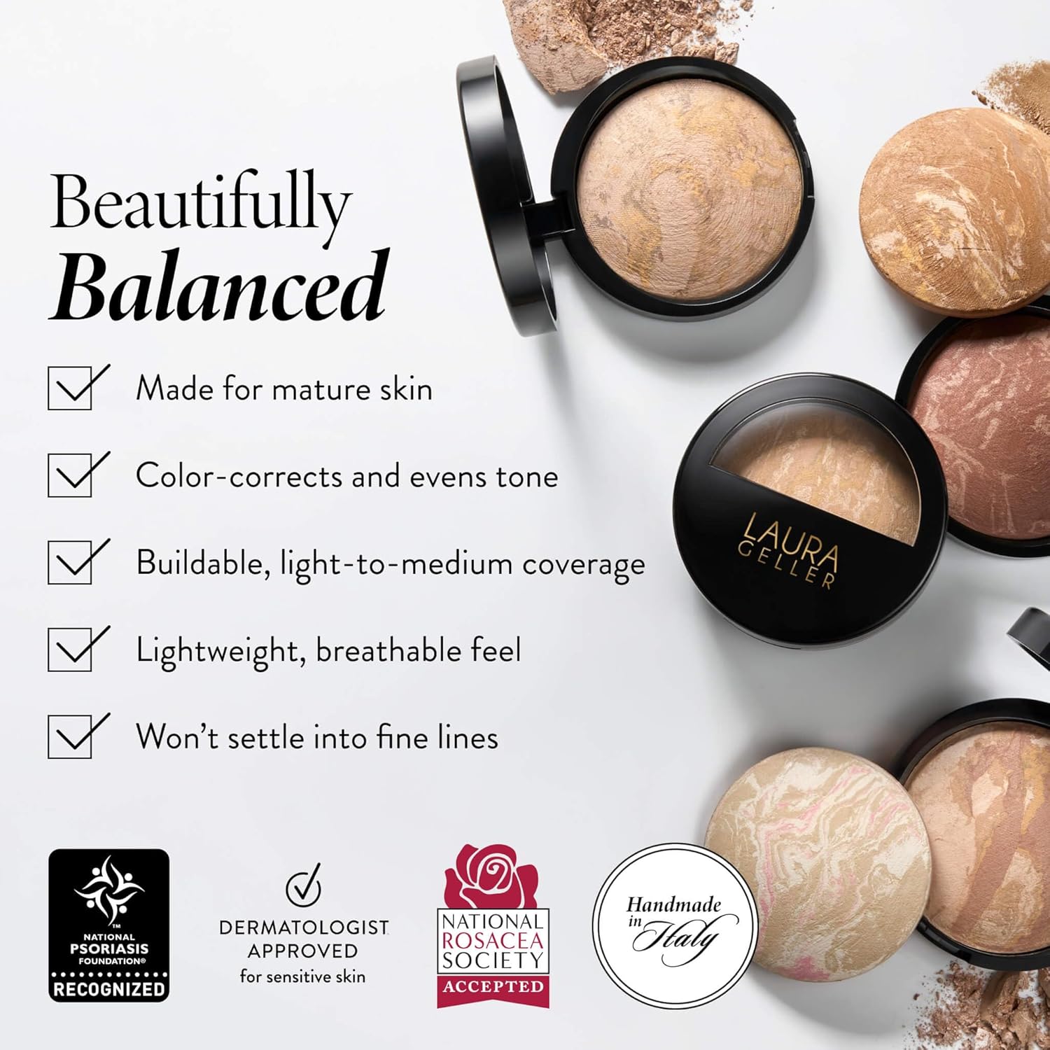 Thumbnail 2 de Fond de teint poudre baked Balance-n-Brighten (Porcelain) – Laura Geller