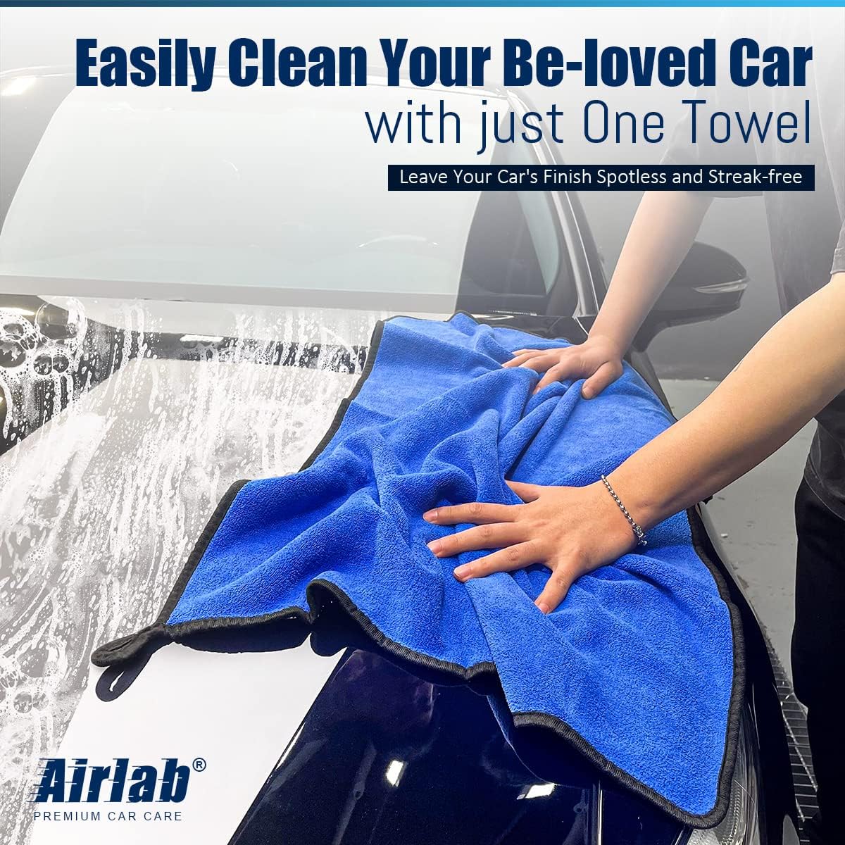 Detalle de Airlab Microfibre Cloth XXL 90x60cm (Dual-Sided) – 500GSM drying and detailing towel