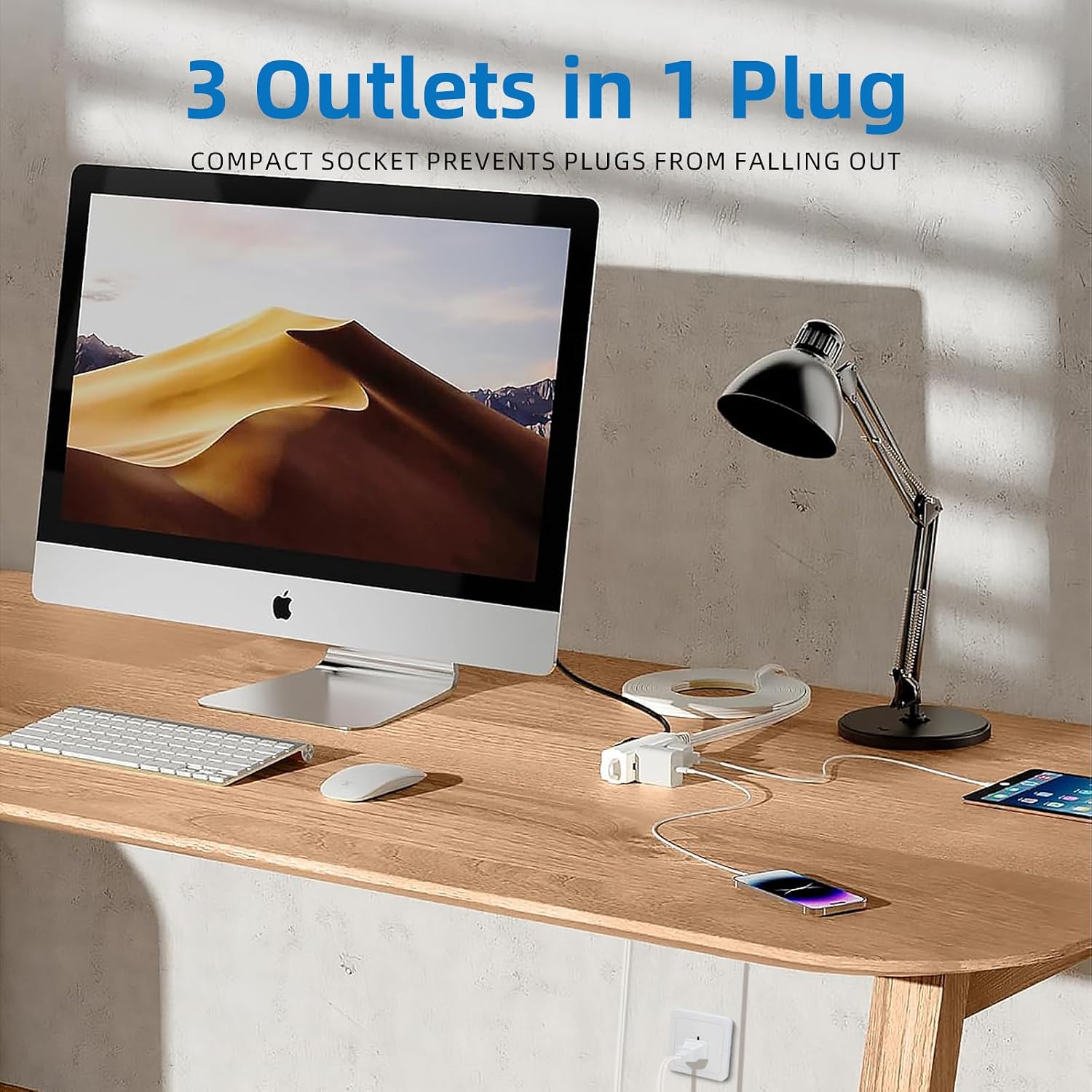 Thumbnail 1 de Tiffcofio MH-1013-12 Indoor Extension Cord, 12 ft, 3 Polarized Outlets