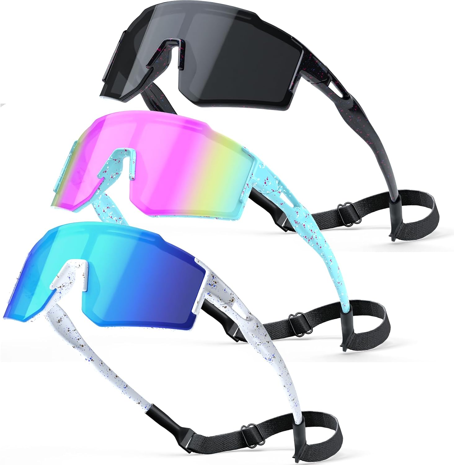 Detalle de CMBJJU Kids Sports Sunglasses, UV400 Wraparound Design, Ages 6–14