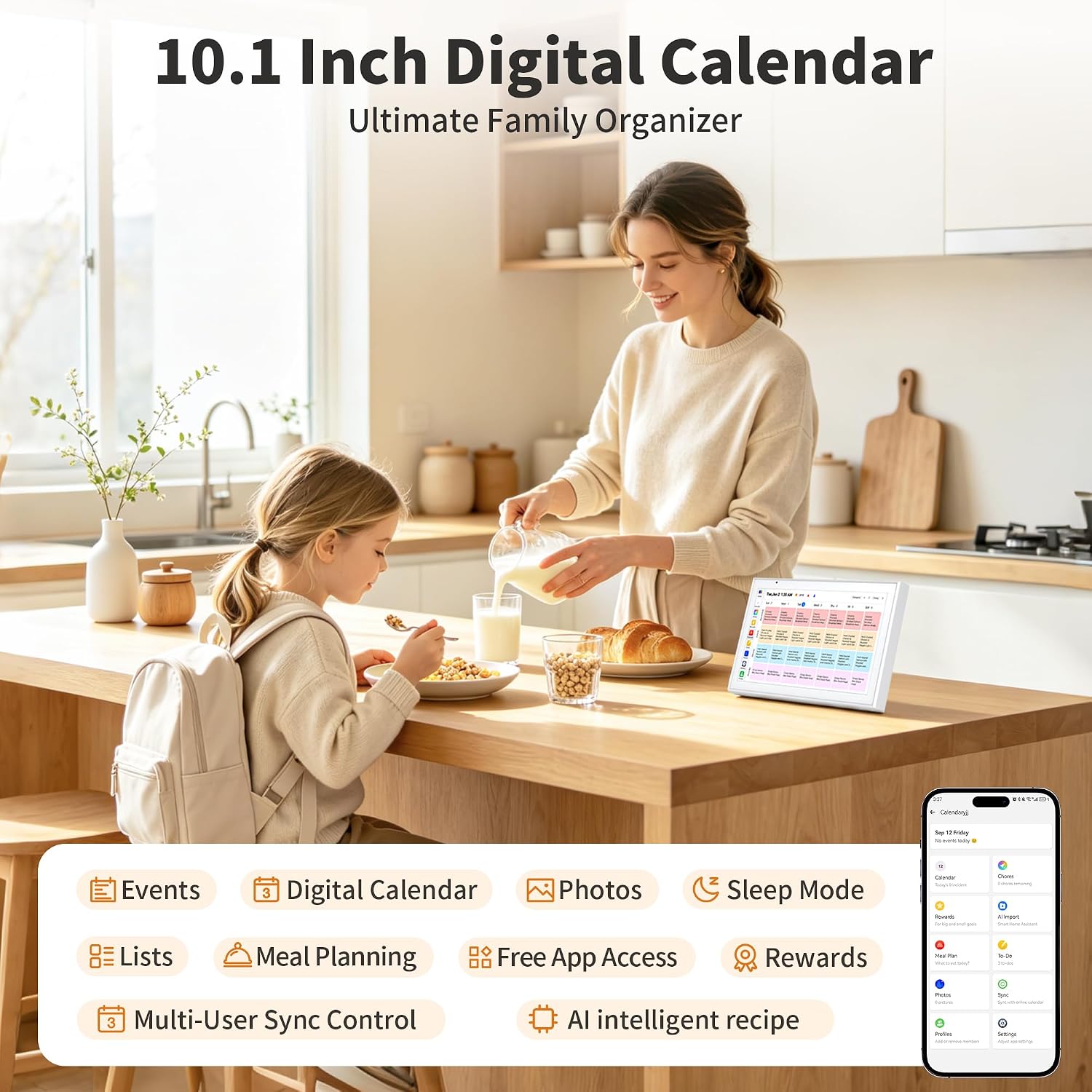 Thumbnail 1 de CYPID digital calendar 10.1-Inch Touchscreen Family Planner with Wi-Fi Sync