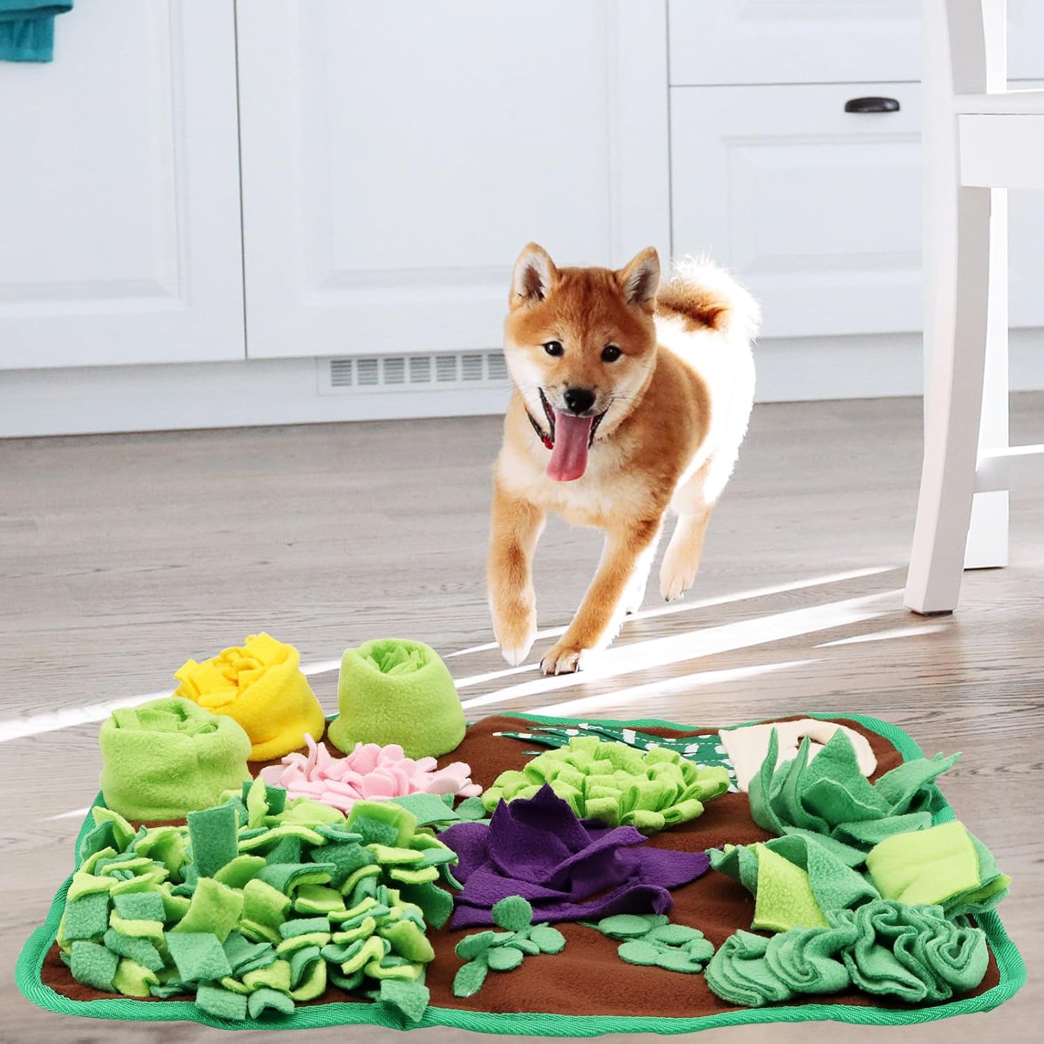 Thumbnail 6 de MoYouno Snuffle Mat for Dogs: Interactive Foraging and Slow Feeding Mat (Green Khaki)