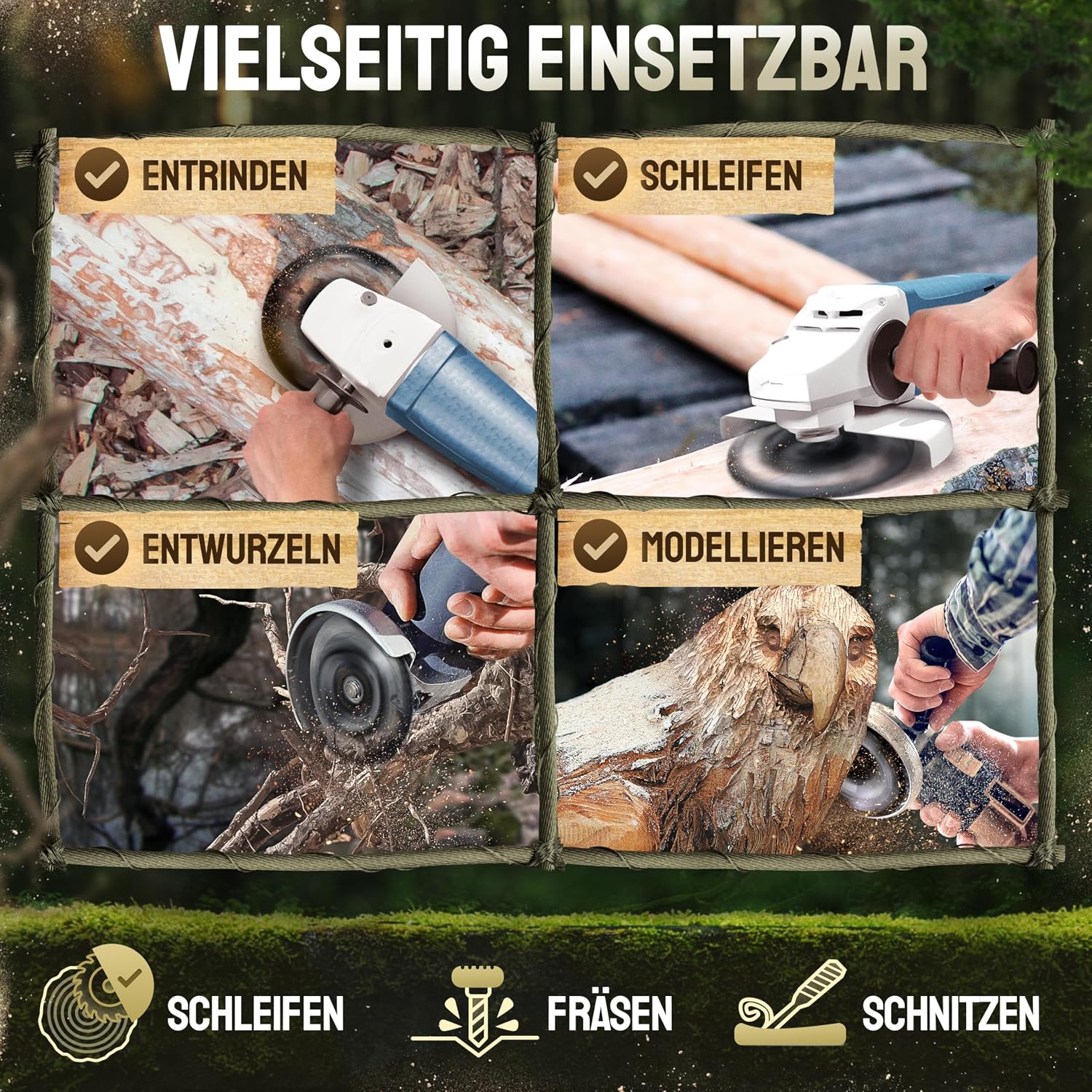 Thumbnail 3 de Adlerfokus Holz Schleifscheibe 125mm Set – Winkelschleifer, EXTRA SCHARF