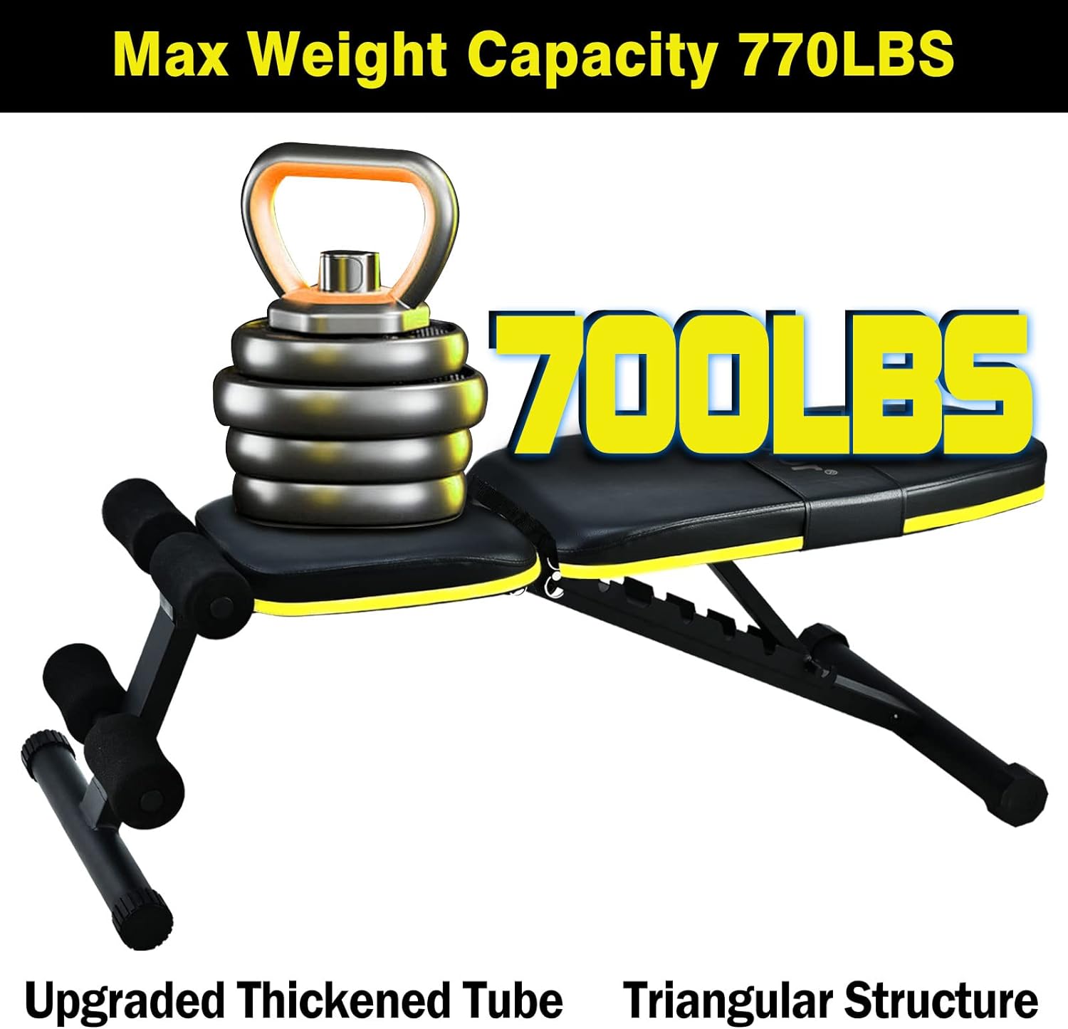 Detalle 2 de Teclor Adjustable Weight Bench, 10-Position Foldable Steel Frame
