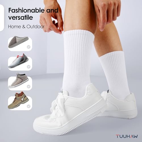 Thumbnail 6 de TUUHAW Chaussettes Homme 43-46 Blanche – Chaussettes de Tennis en Coton