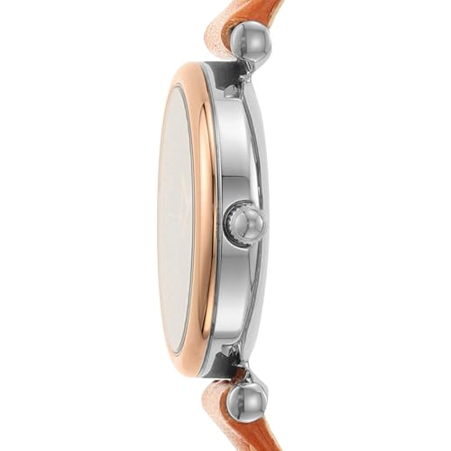 Detalle de Fossil Carlie, orologio da donna al quarzo con quadrante blu e cinturino in pelle