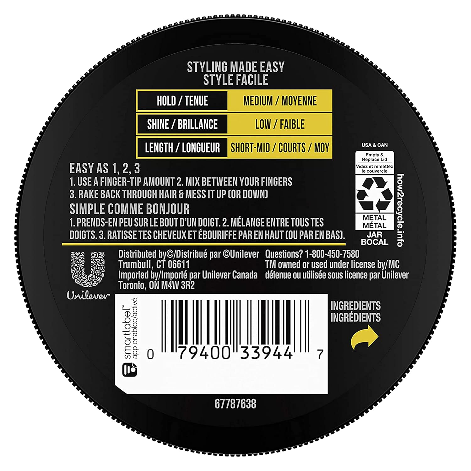 Detalle de AXE COMIND130646 Urban Messy Look Hair Paste, Medium Hold, Natural Finish