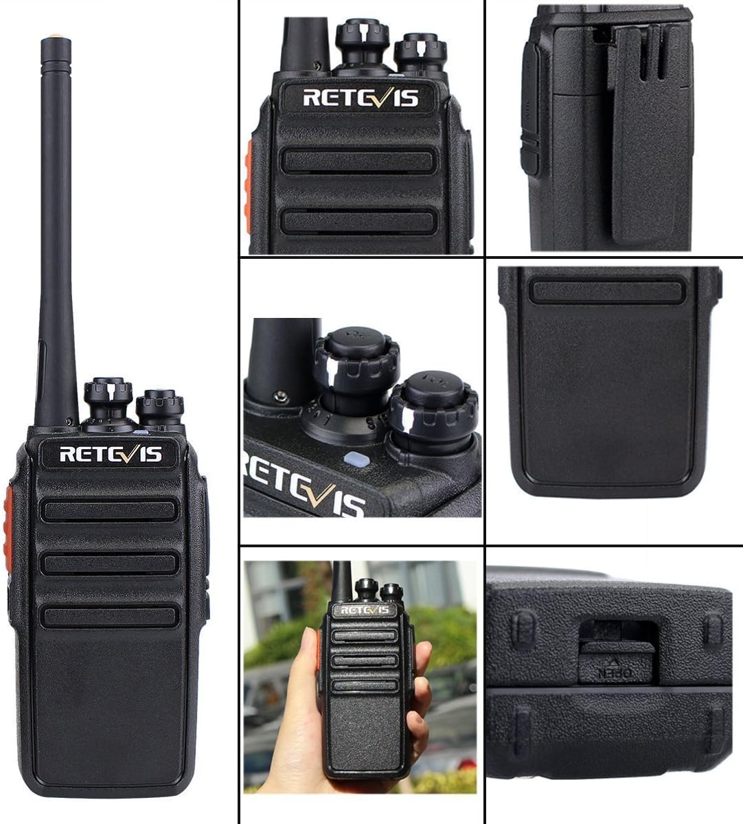Thumbnail 1 de Retevis RT24 walkietalkies, set van 10 met 16 kanalen, VOX en oortjes