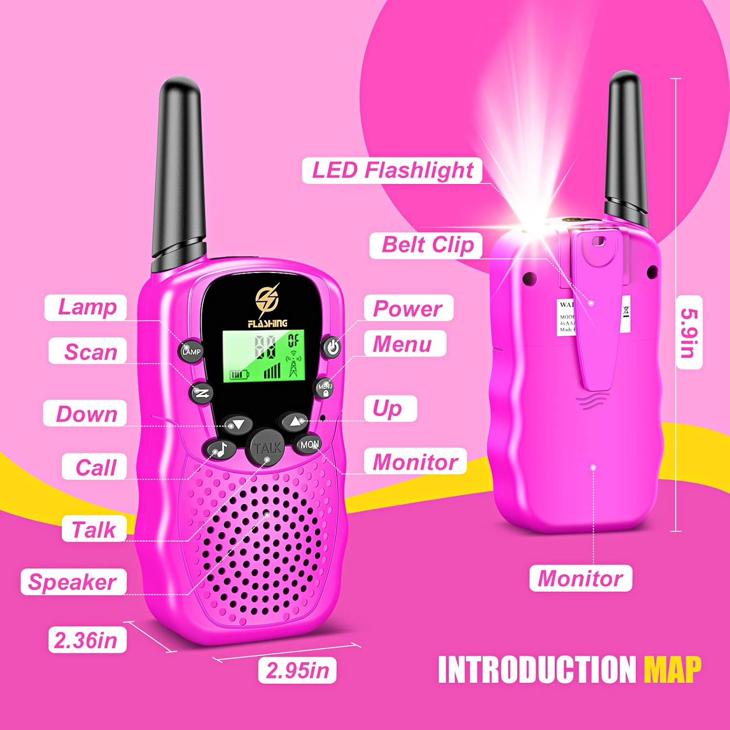 Detalle de EUTOYZ Walkie Talkies for Kids: Durable, Lightweight, and Fun Outdoor Communication