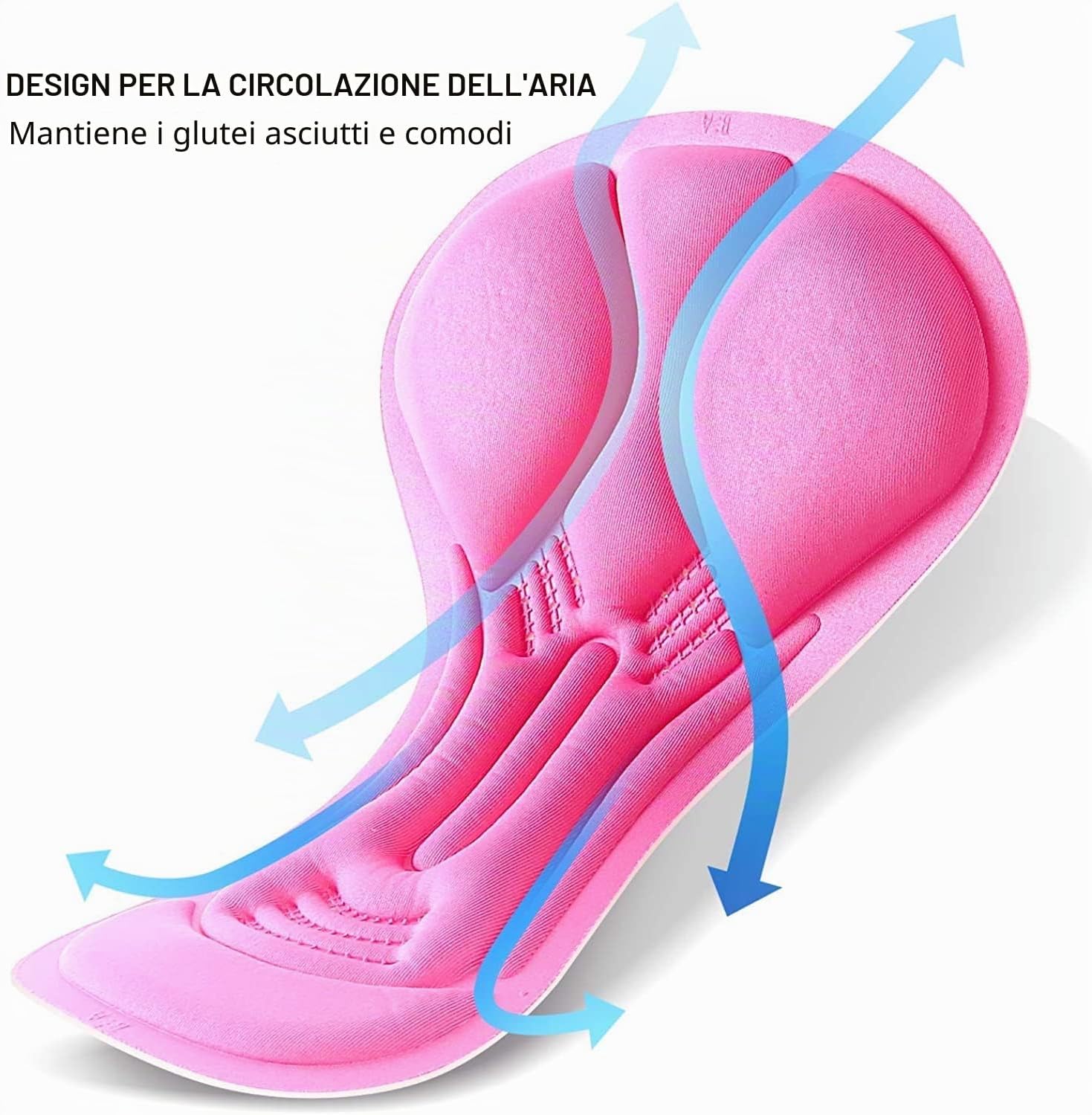 Detalle de Sportneer Pantaloncini da Ciclismo da Donna con Gel 3D – Taglia S a XXL, imbottitura e design femminile