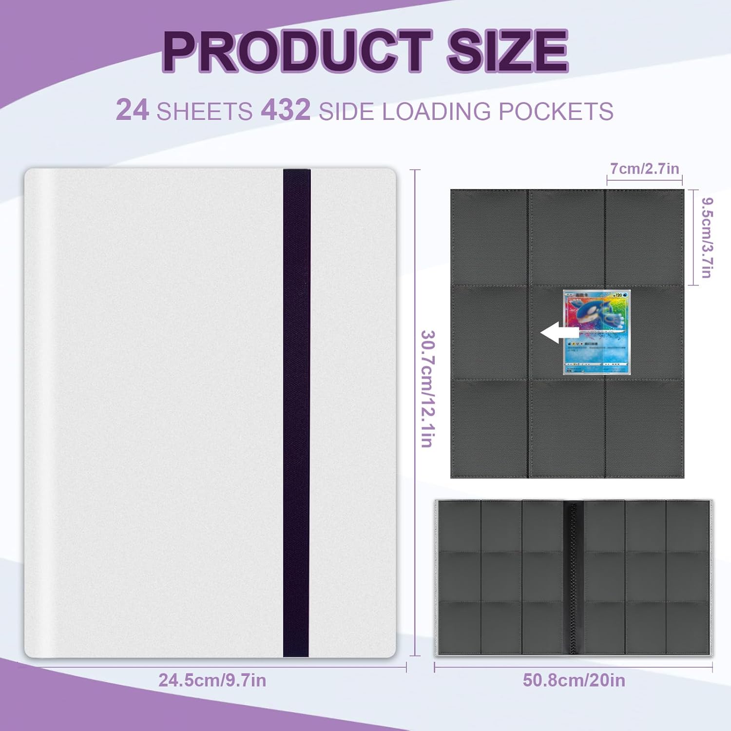 Thumbnail 1 de 9-Pocket Trading Card Binder with 24 Pages (up to 432 card capacity) for MTG, TCG, Pokémon & Yu-Gi-Oh