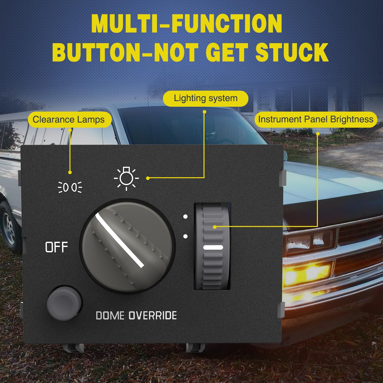 Detalle de Nilight Headlight Dimmer Switch with Yellowish LED for Select Chevy, GMC & Cadillac Models