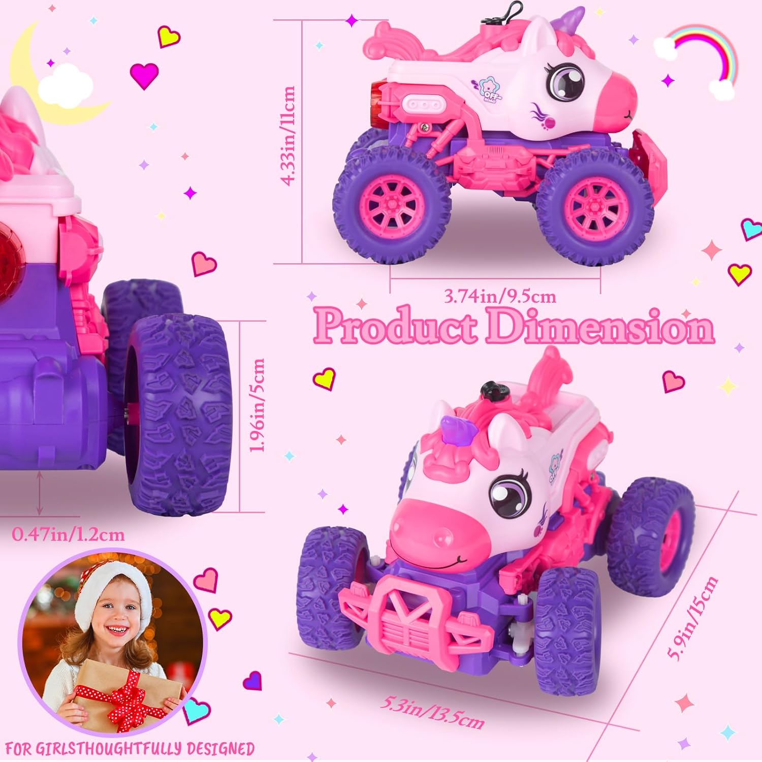 Thumbnail 4 de iBlivers Coche Teledirigido Unicornio 🦄 con Luz LED para Niños