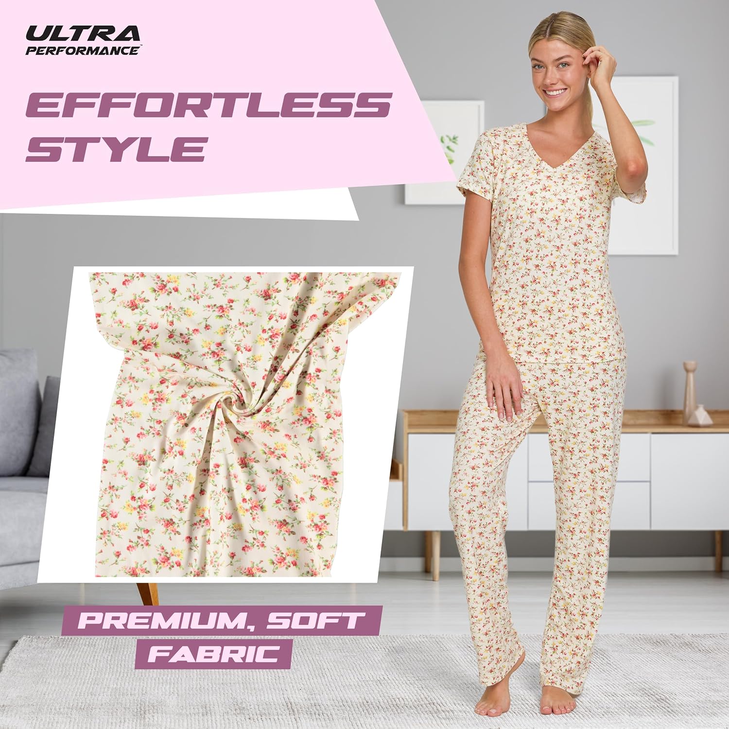 Thumbnail 4 de Ultra Performance 2 Pack Womens PJ Pajama Sets — Soft, Relaxed Two-Piece Lounge Outfit