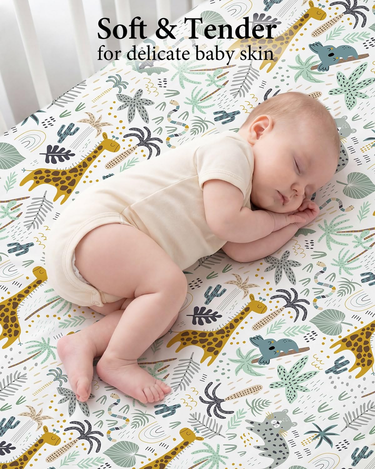 Detalle 2 de Yoofoss 2 Pack Baby Spannbettlaken 38x77 cm