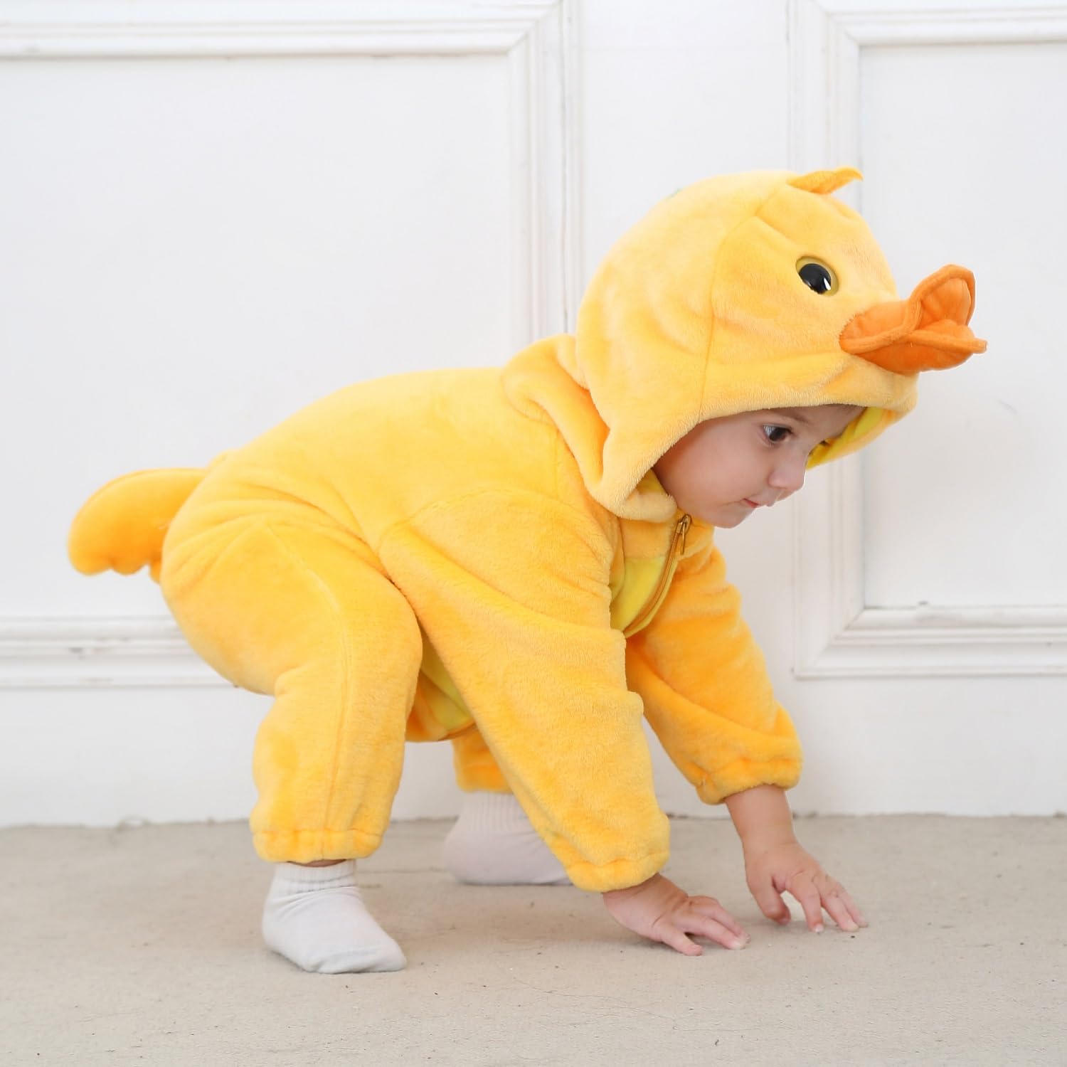 Thumbnail 4 de Hilmocho Baby Hooded Romper: Unisex Animal Cartoon Flannel Jumpsuit