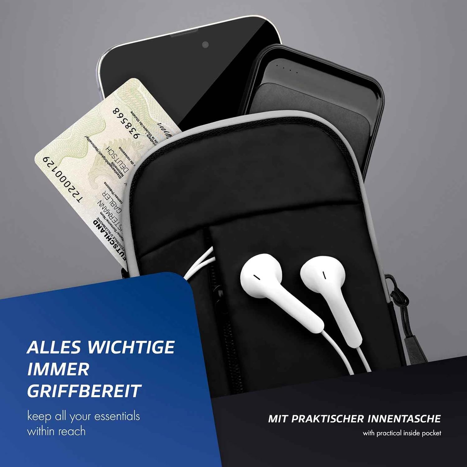 Thumbnail 4 de ONEFLOW Urban Sling UR-4151-SCHWARZ voor iPhone 16 Plus, 4-in-1-draagtas
