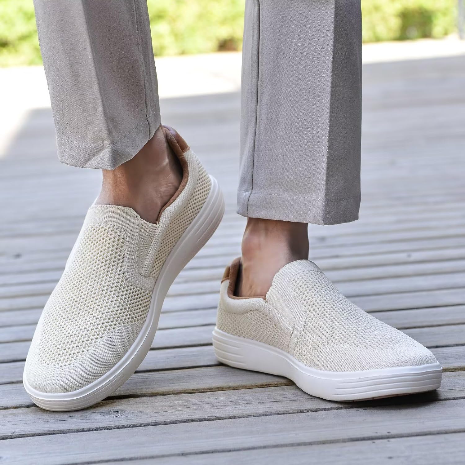 Thumbnail 6 de Puxowe Men's Slip On Loafer Mesh Breathable Trainers – Comfy Casual Walking Shoes