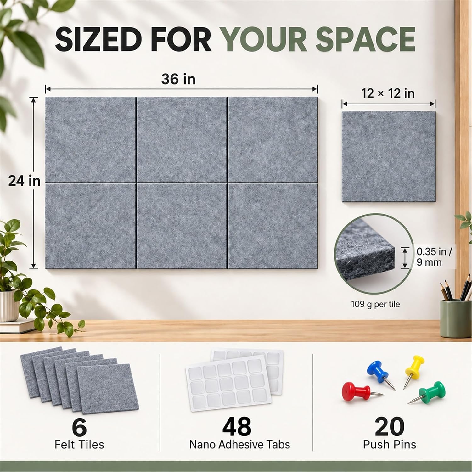 Detalle 1 de Felt Bulletin Board, 6-Pack