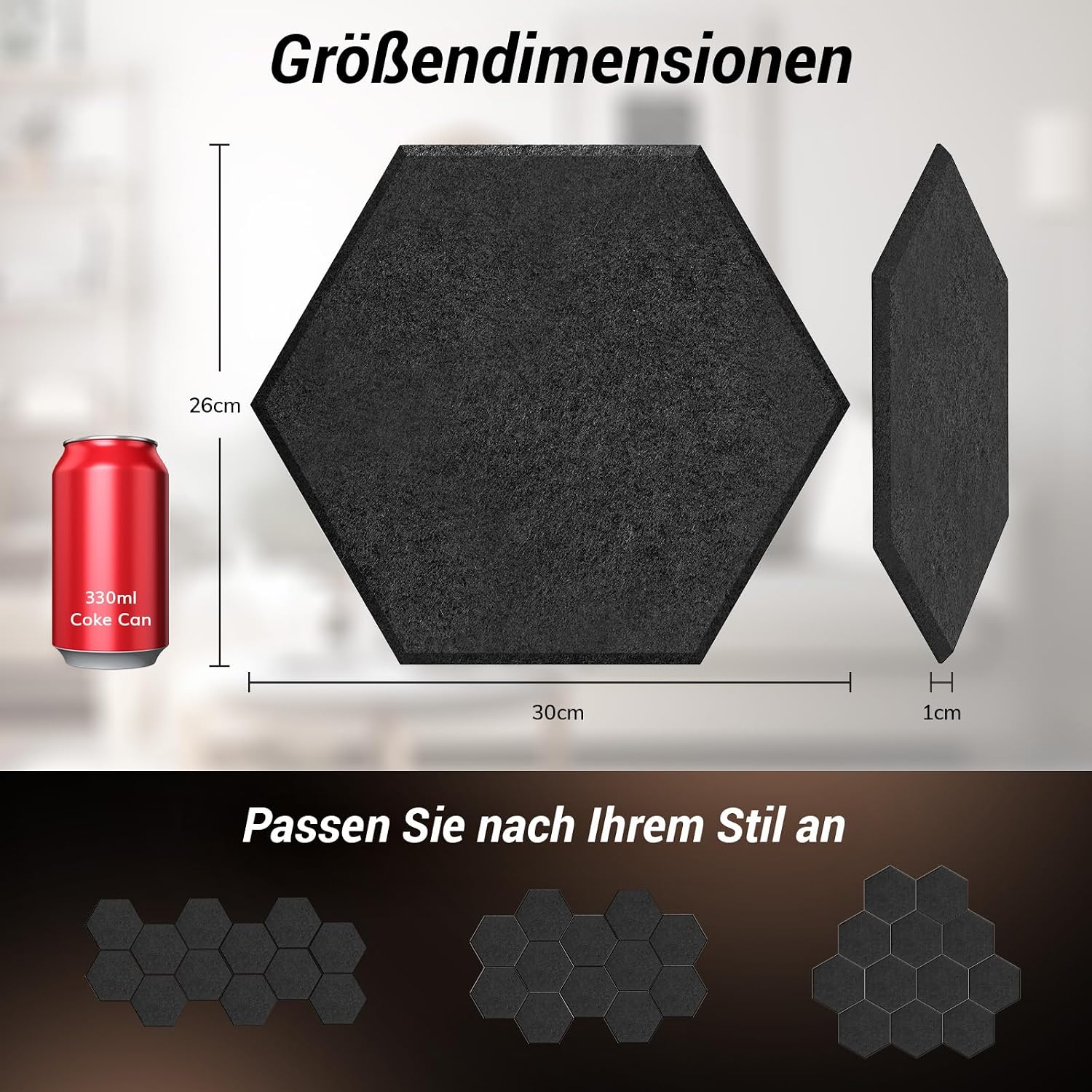 Thumbnail 5 de TONOR Hexagon Akustikpaneele Schalldämmung 12 St