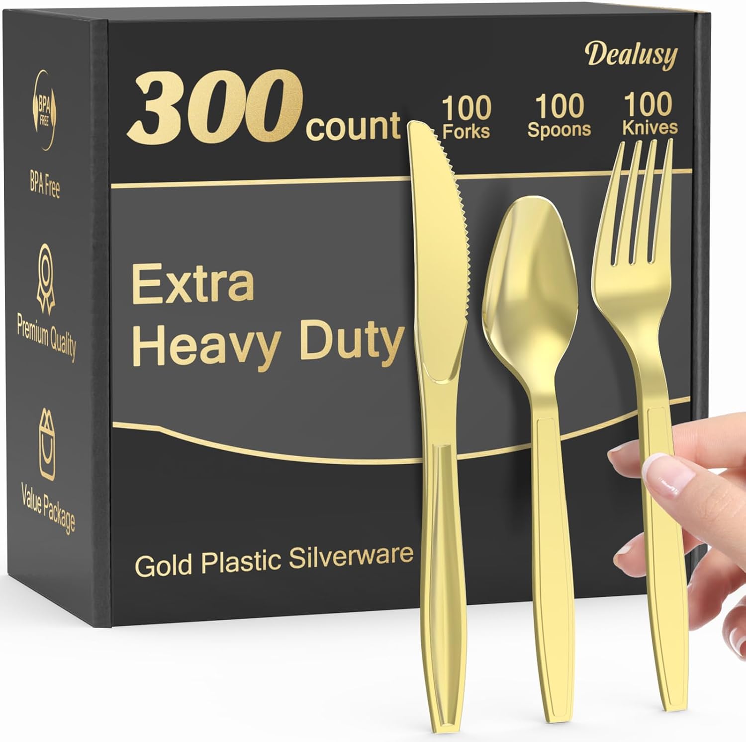 Dealusy 300 Count Gold Silverware 🍽️