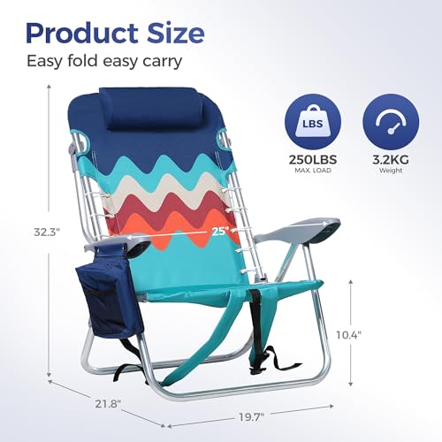 Thumbnail 1 de HIGH POINT SPORTS Strandstuhl 2er-Set mit Kühltasche – Klappstuhl für Strand