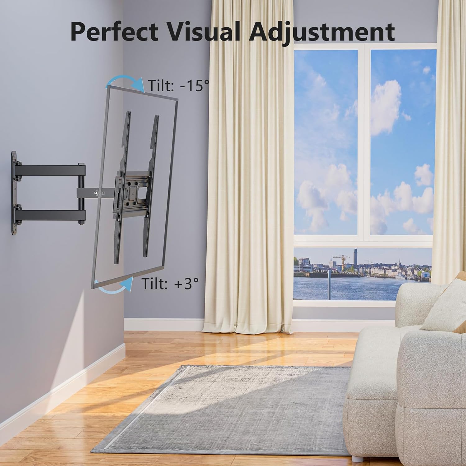 Detalle 2 de WALI TV Wall Mount FTM-1 for 32–55 inch TVs with Full Motion and Articulating Arm