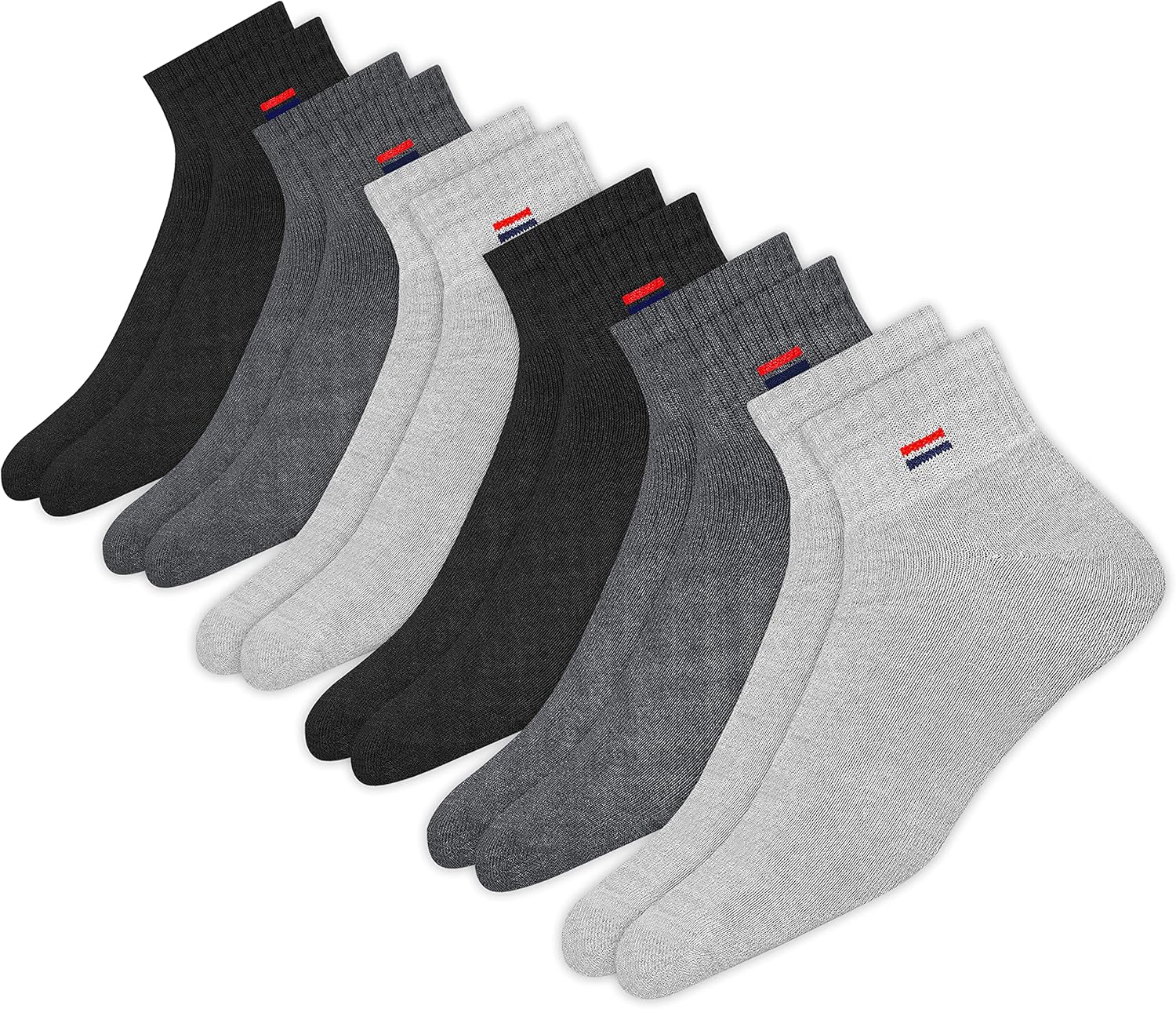 Thumbnail 6 de NAVYSPORT 6 Pairs Socks for Men & Women: Trainer Running Cotton High Ankle Quarter Socks