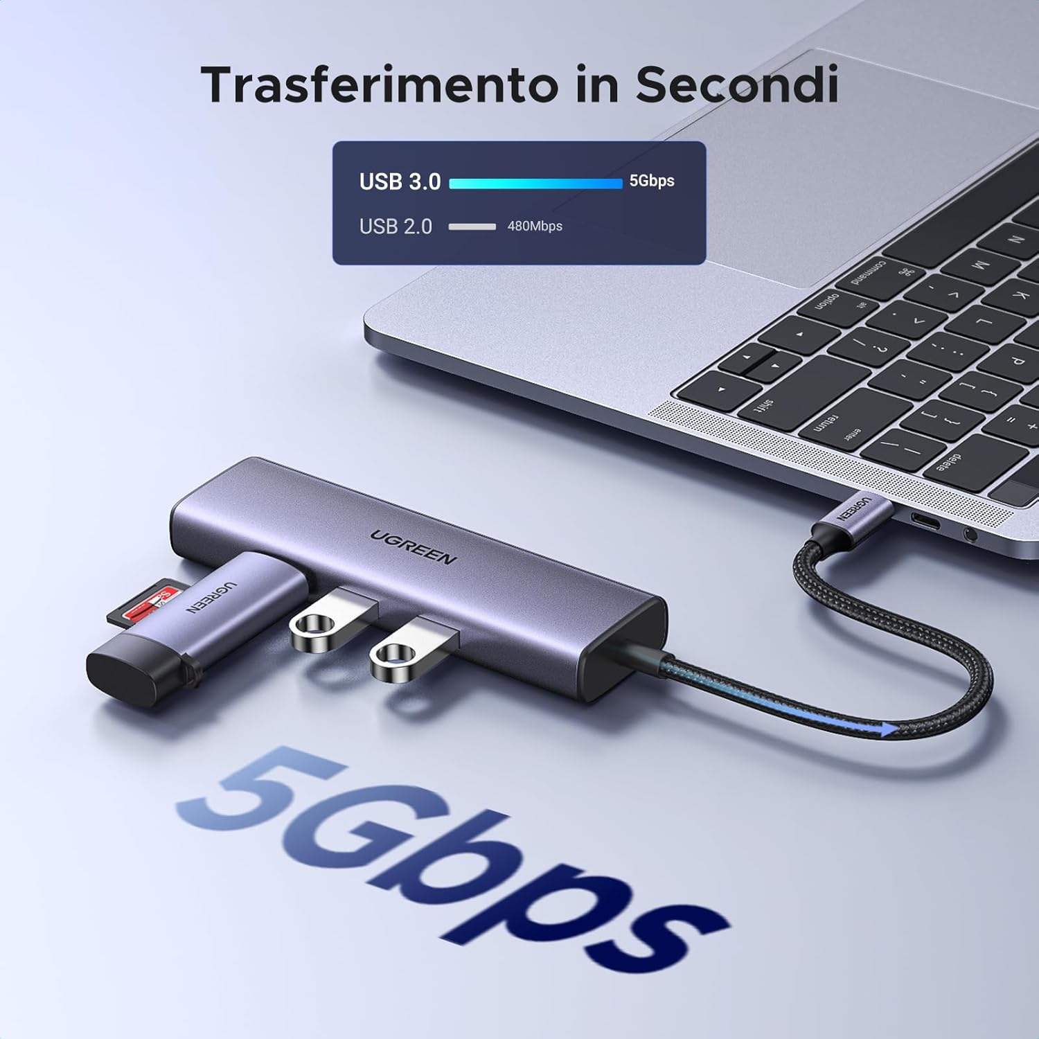 Thumbnail 4 de UGREEN Revodok 1061 Hub USB C: 6 in 1 con Ethernet Gigabit, HDMI 4K, PD 100W e USB 3.0