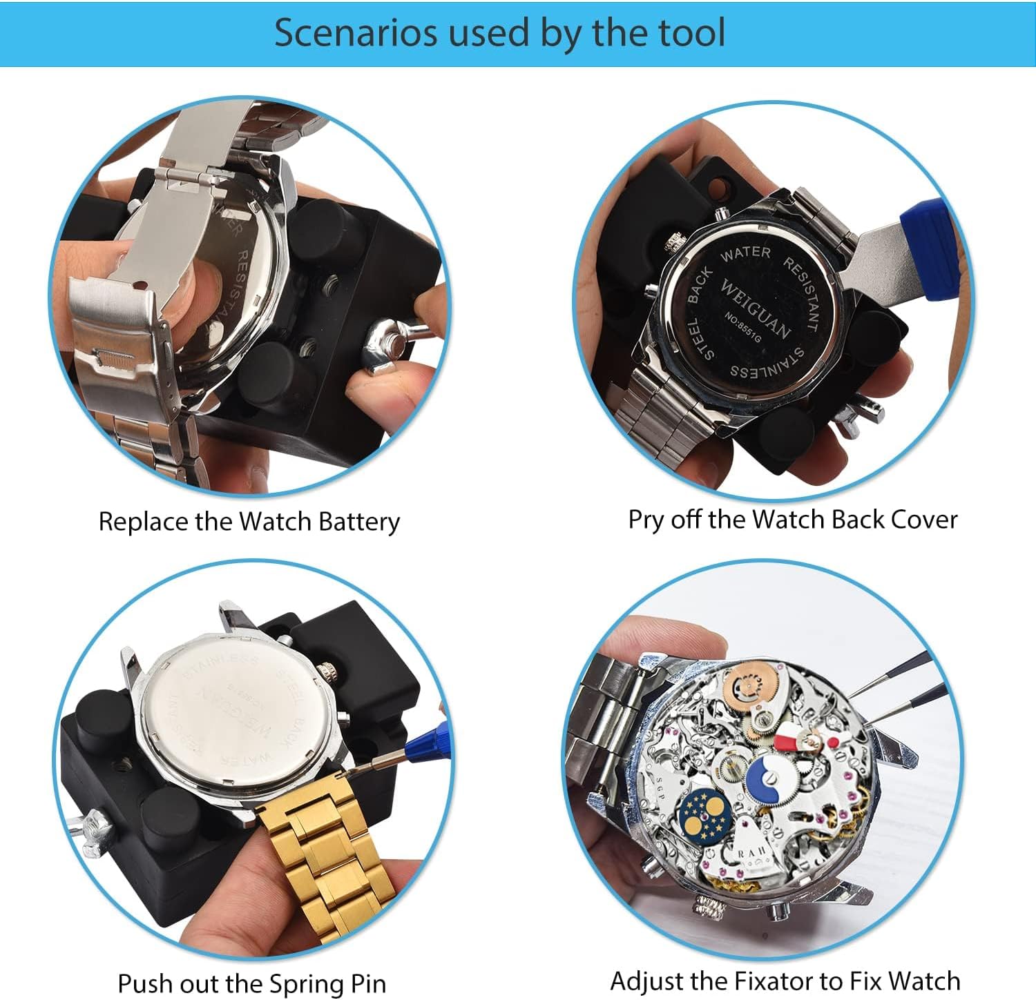 Thumbnail 4 de LOS GATOS 149-tlg Uhren Reparaturset: Präzises Set für Batteriewechsel, Armband-Anpassung und Uhrwerkpflege