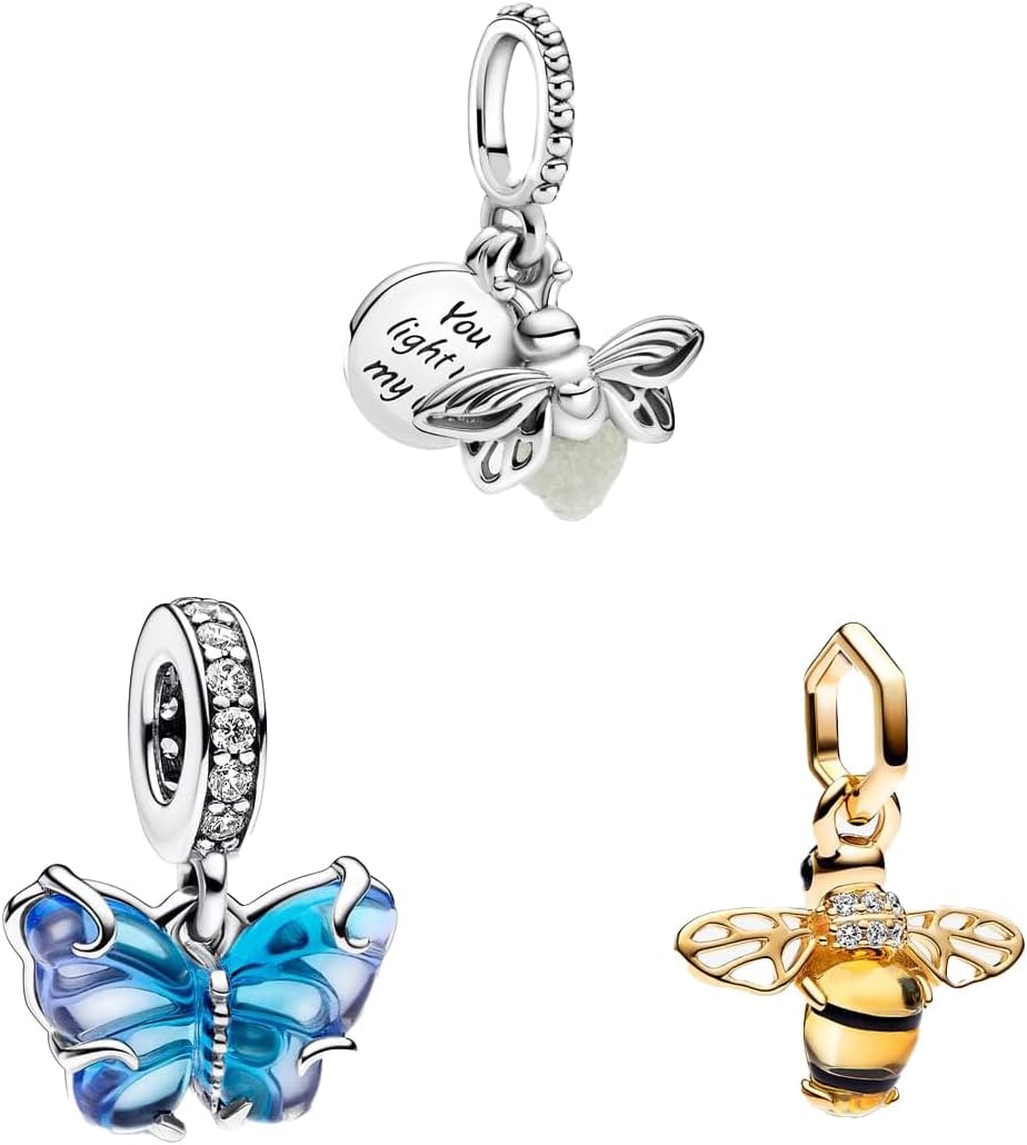 Detalle 2 de Feitery Charms kompatibel mit Pandora Kirschblüten – Damen-Armbandanhänger zum freien Kombinieren
